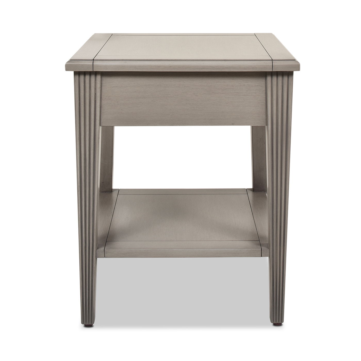 Dauphin - Storage Shelf Side Table - Gray Cashmere - Best Buy Furniture