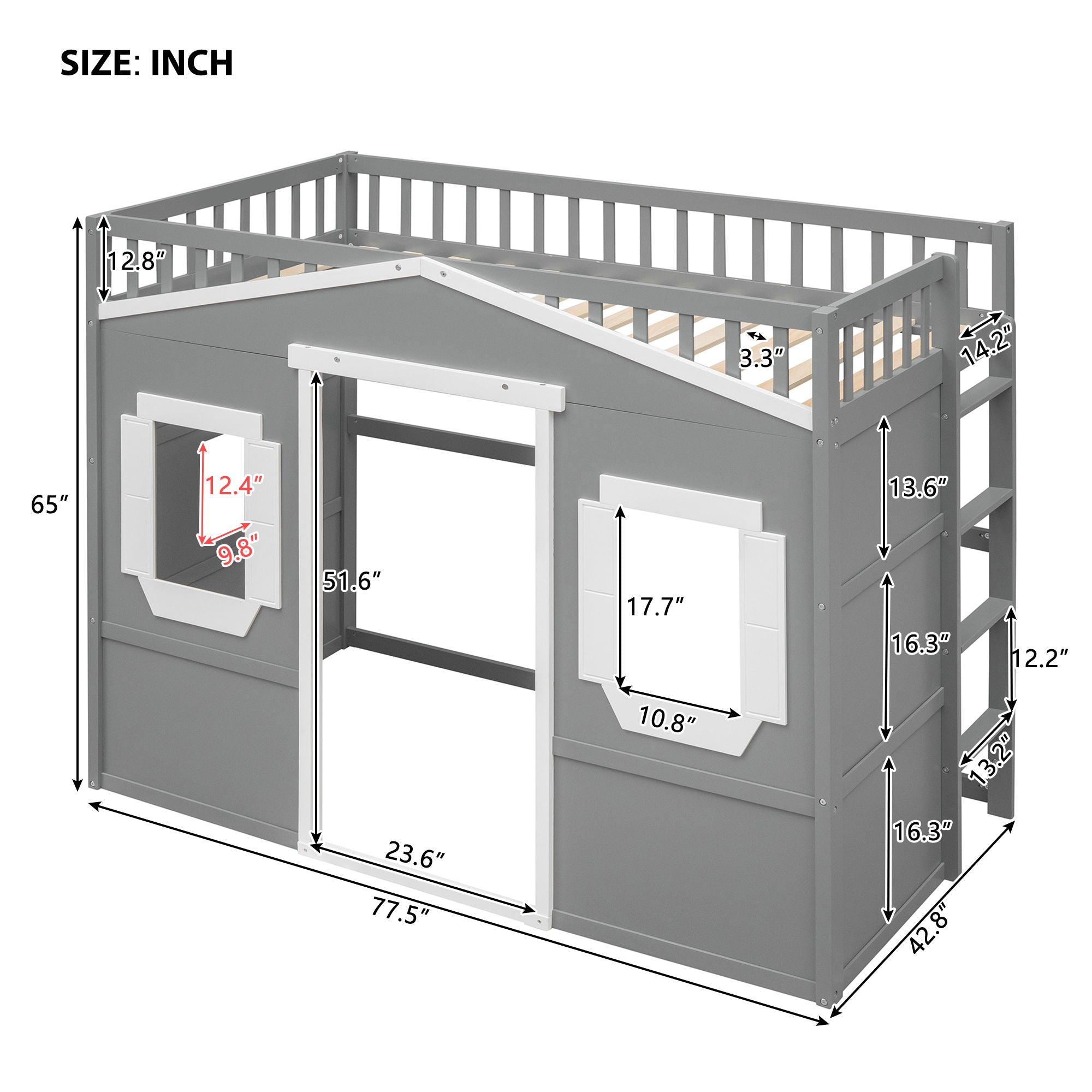 Elegant House Loft Bed With Ladder