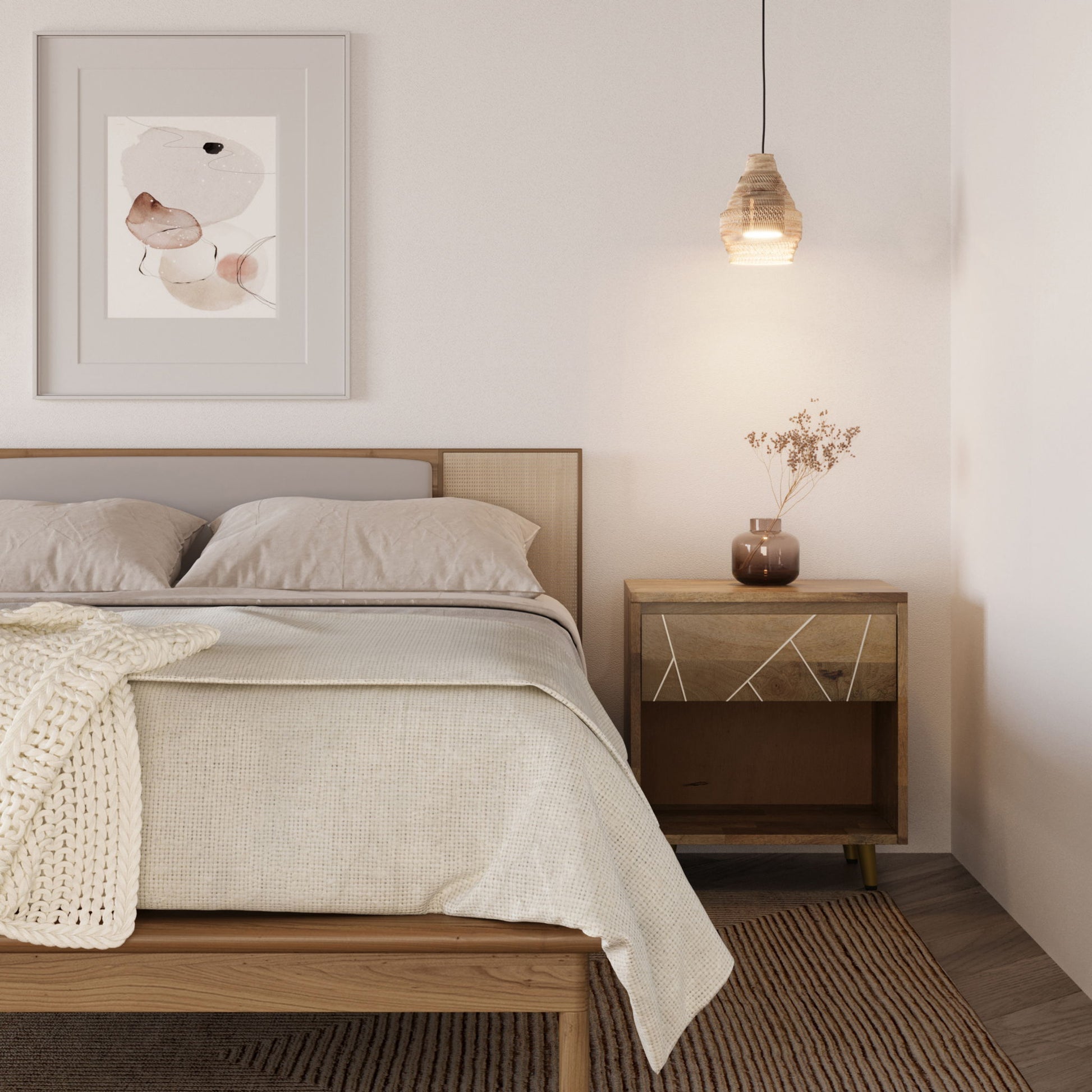 Jager - Bedside Table - Natural - Best Buy Furniture