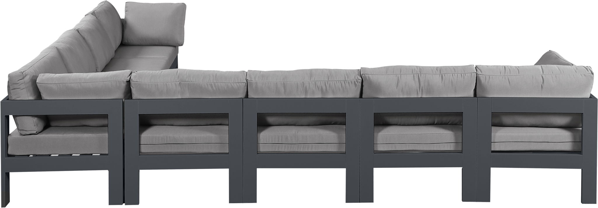 Nizuc - Outdoor Patio 8 Piece Modular Sectional With Gray Frame