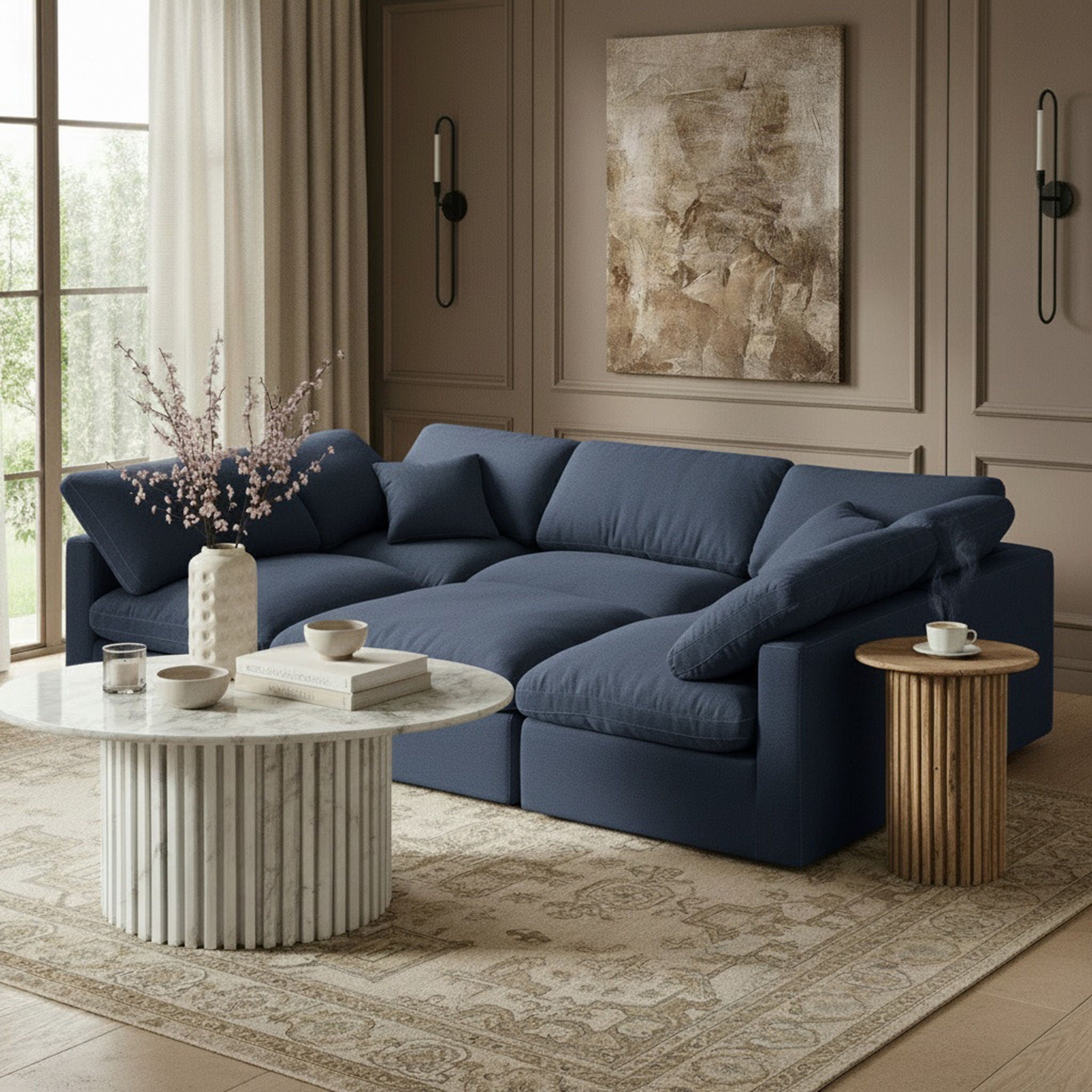 Indulge - Linen 6 Piece Modular Sectional