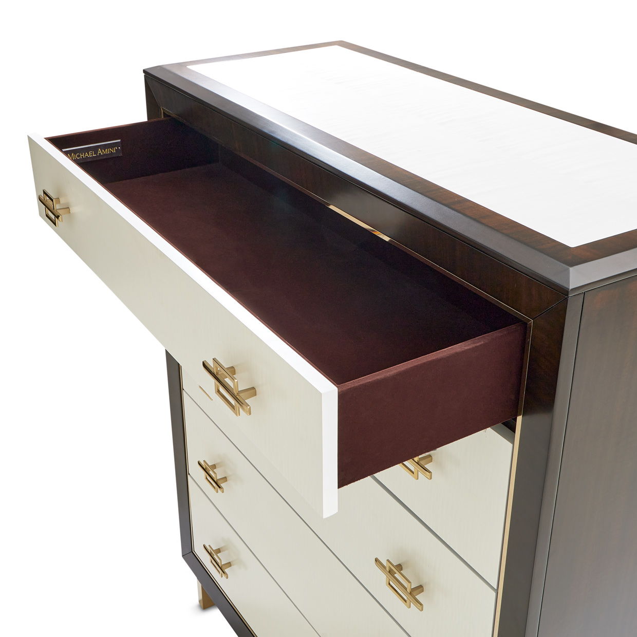 Belmont Place - 5-Drawer Chest - White / Dark Brown