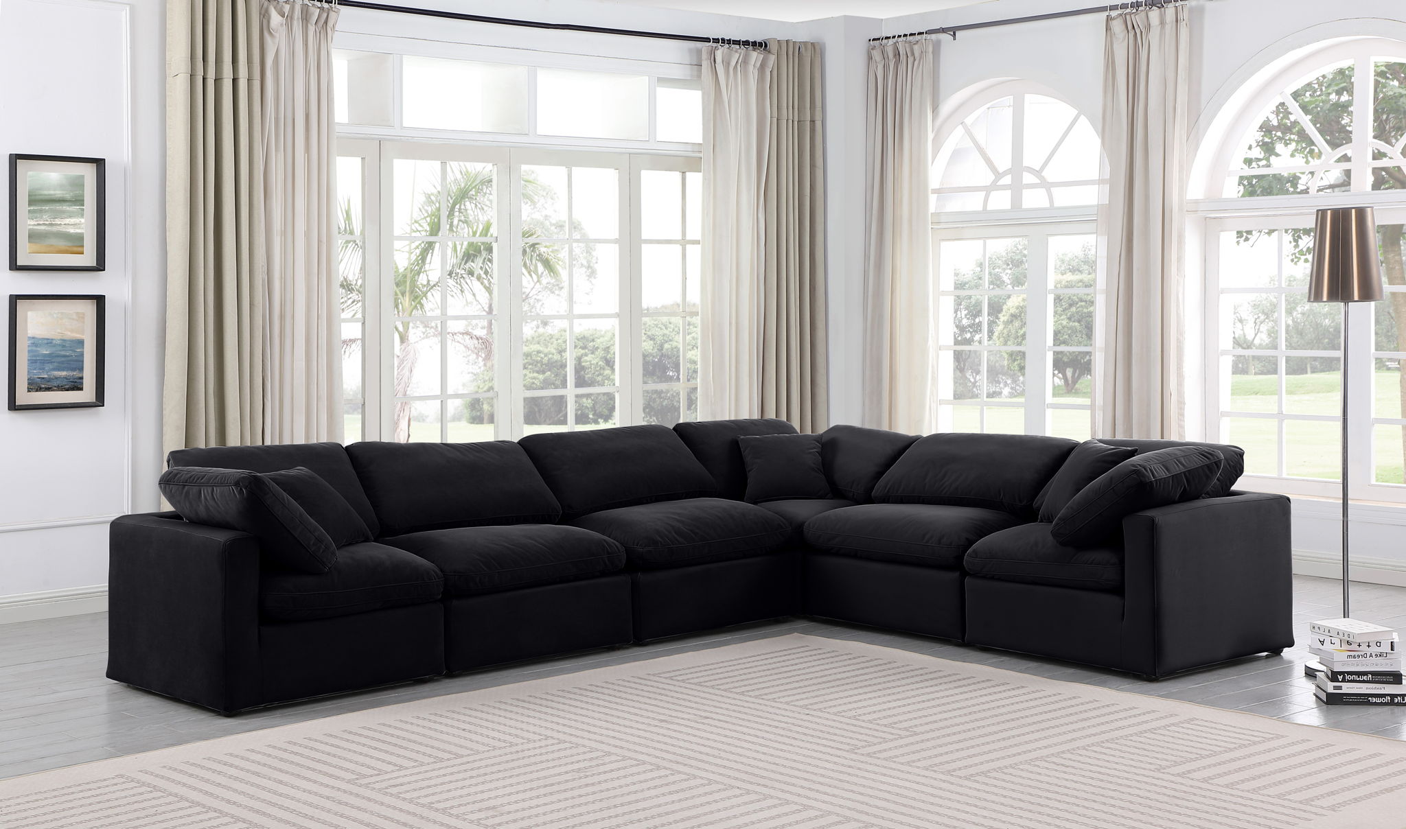 Indulge - Velvet 6 Piece Modular Corner Sectional