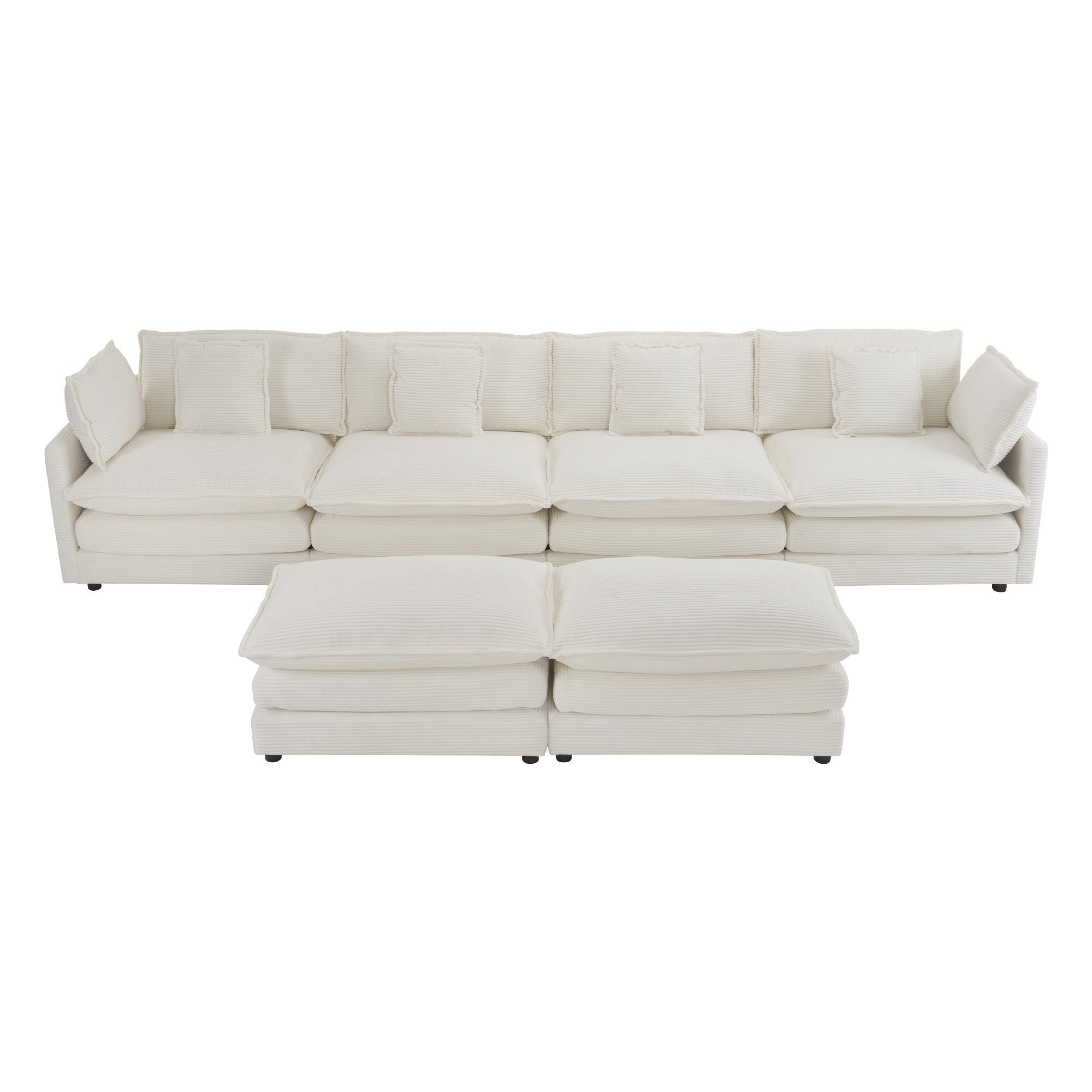 Modern Modular Sectional Sofa With Side Storage Pockets For Living Room