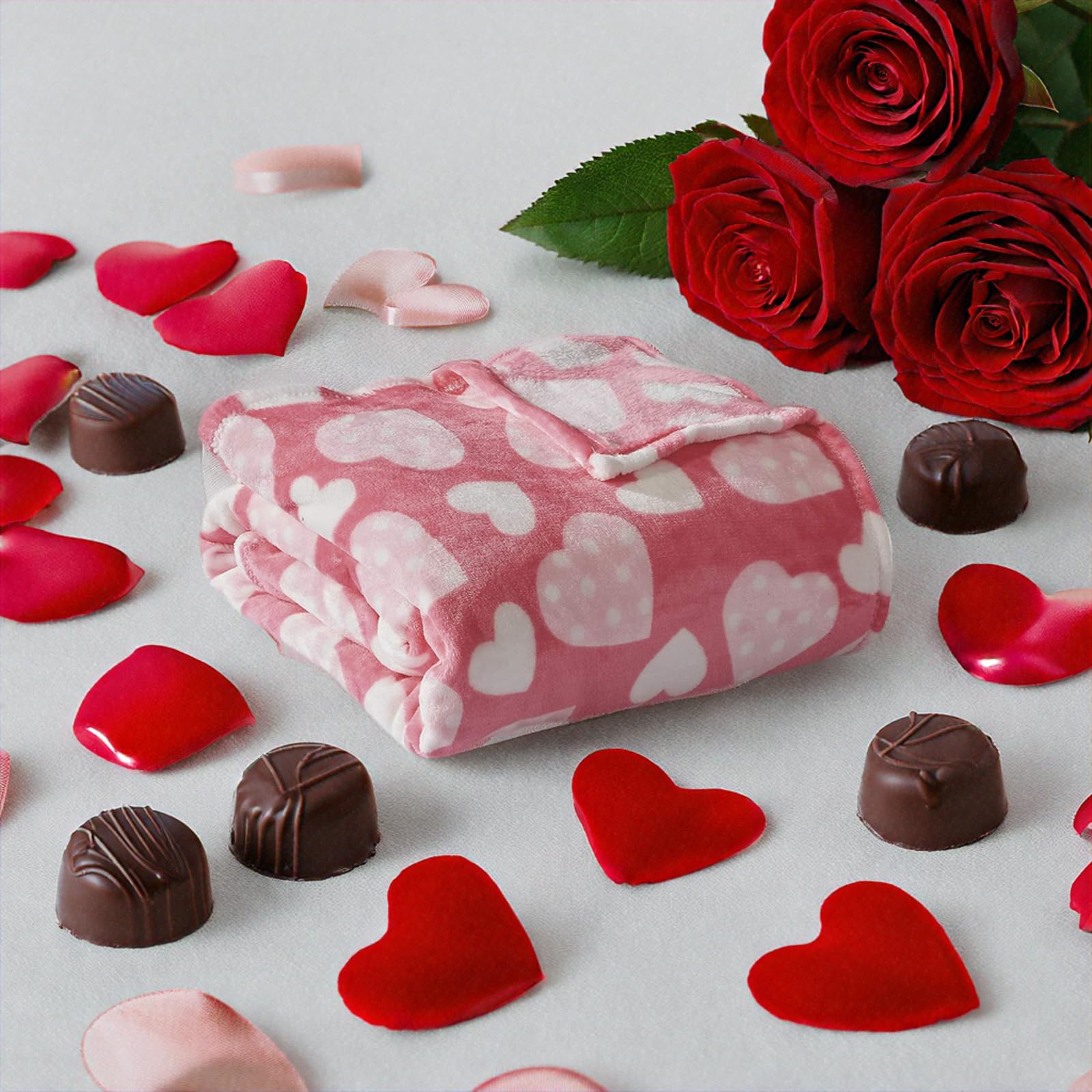 Decor&More Amor Eterno Be Mine Love Collection Valentine's Day Heart Ultra Plush Throw Blanket (50" x 60") - - Best Buy Furniture