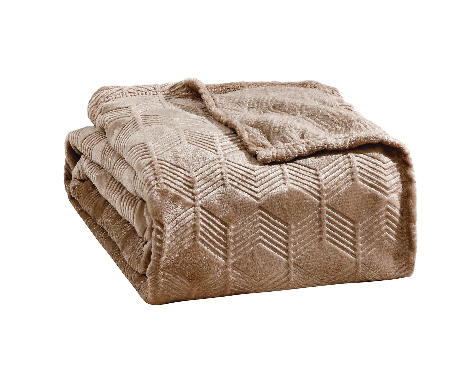 Ultra Plush by Decor&More Amrani Chevron Arrow Jacquard Microplush Blanket - Best Buy Furniture