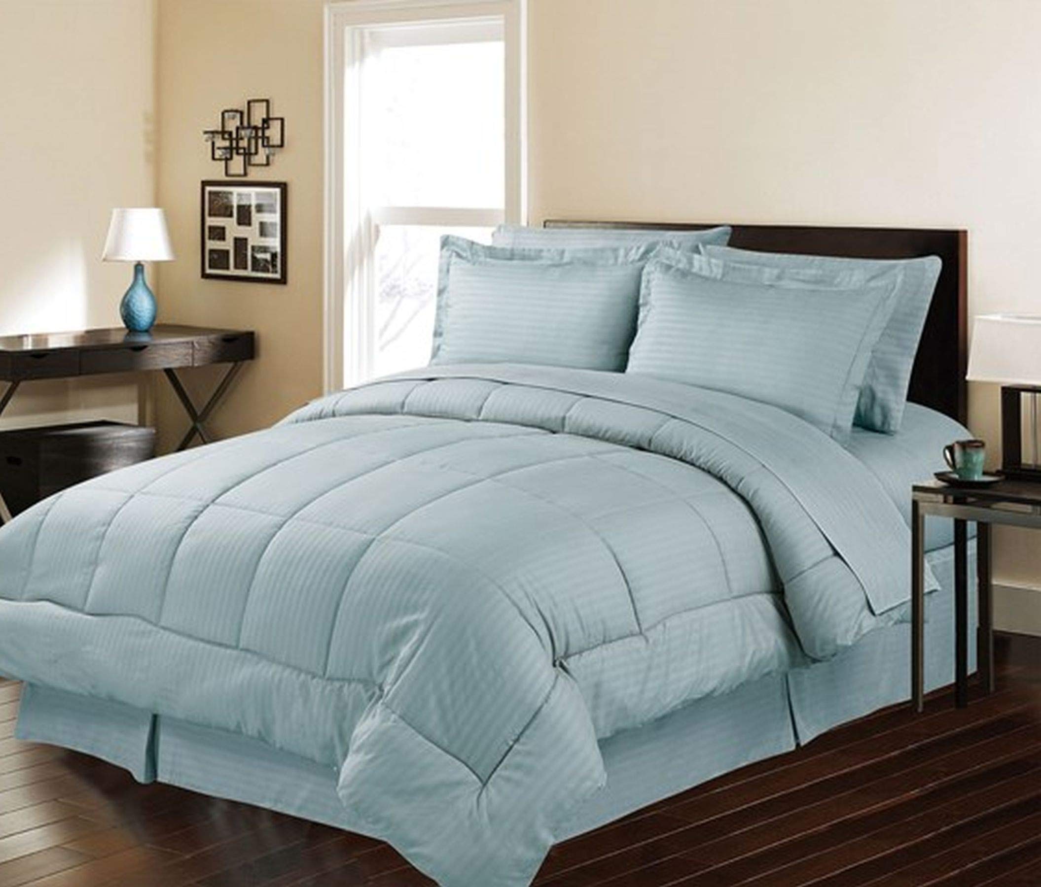 Decor&More Home Essentials 8 Piece Embossed Stripe Bed in a Bag - Best Buy Furniture