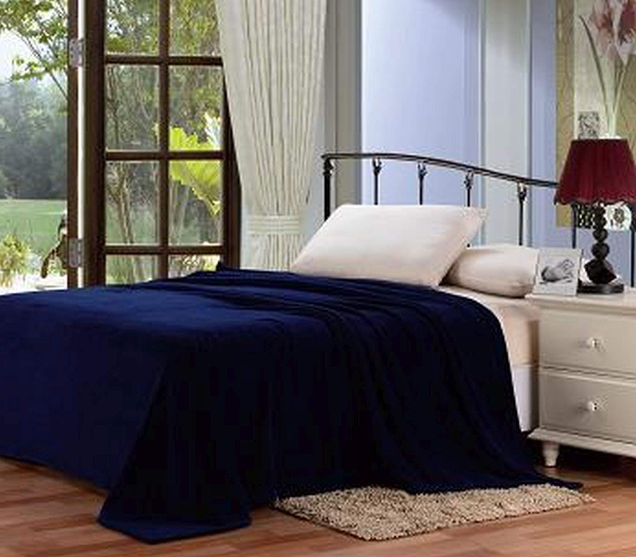 Decor&More Home Essentials Solid Microplush Blanket - Best Buy Furniture