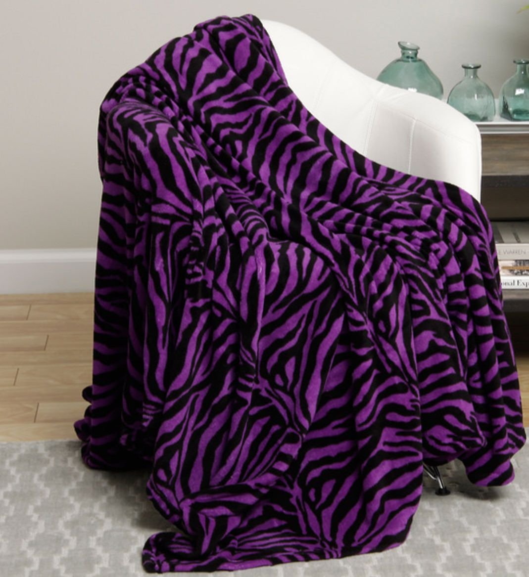Faith, Hope, Love Home Decor Ultra Lush King Size Zebra Microplush Blanket - Best Buy Furniture