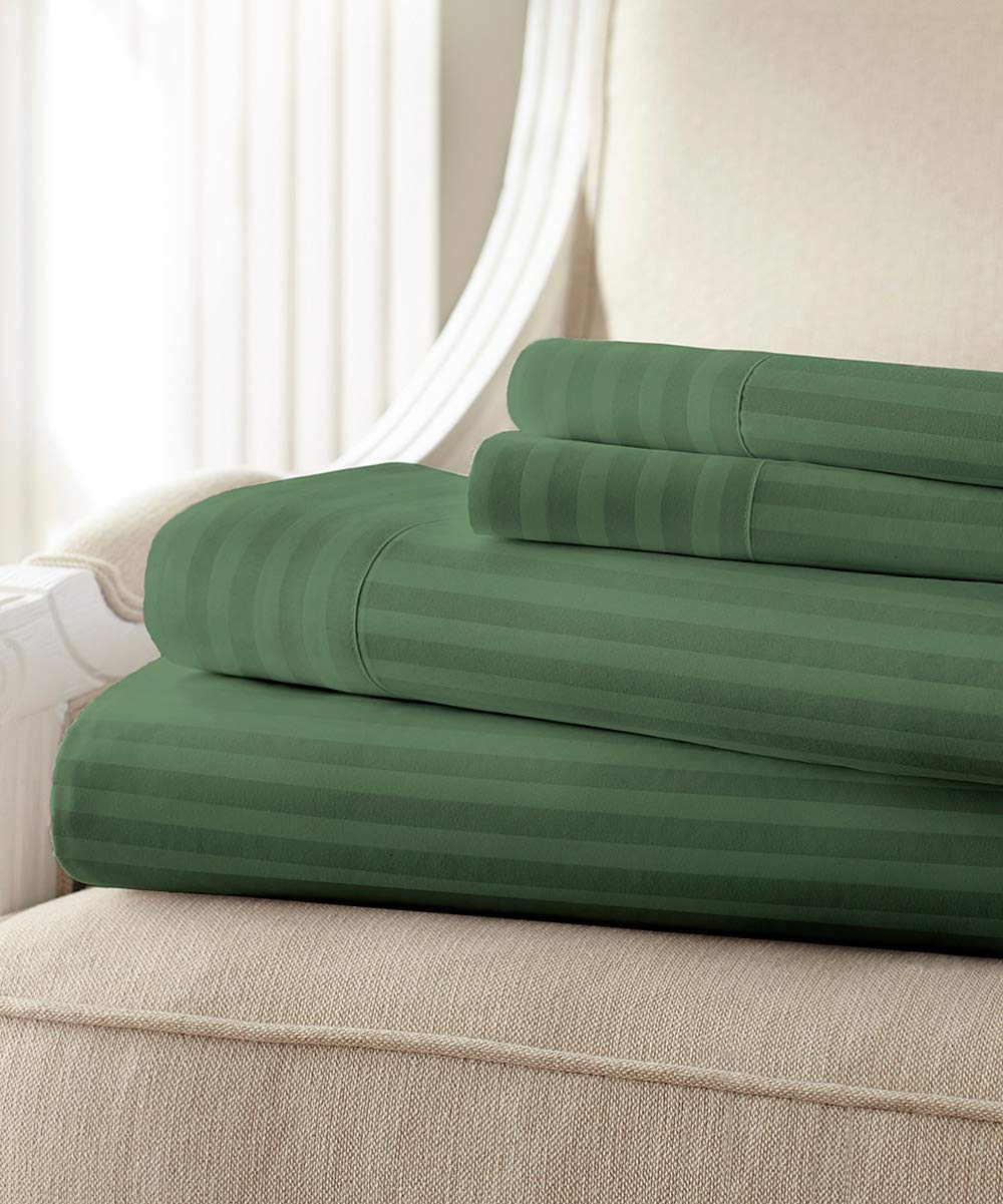 NobleHouse 1800 Series Wrinckle Resistant Embossed Stripe Sheet Set - Best Buy Furniture