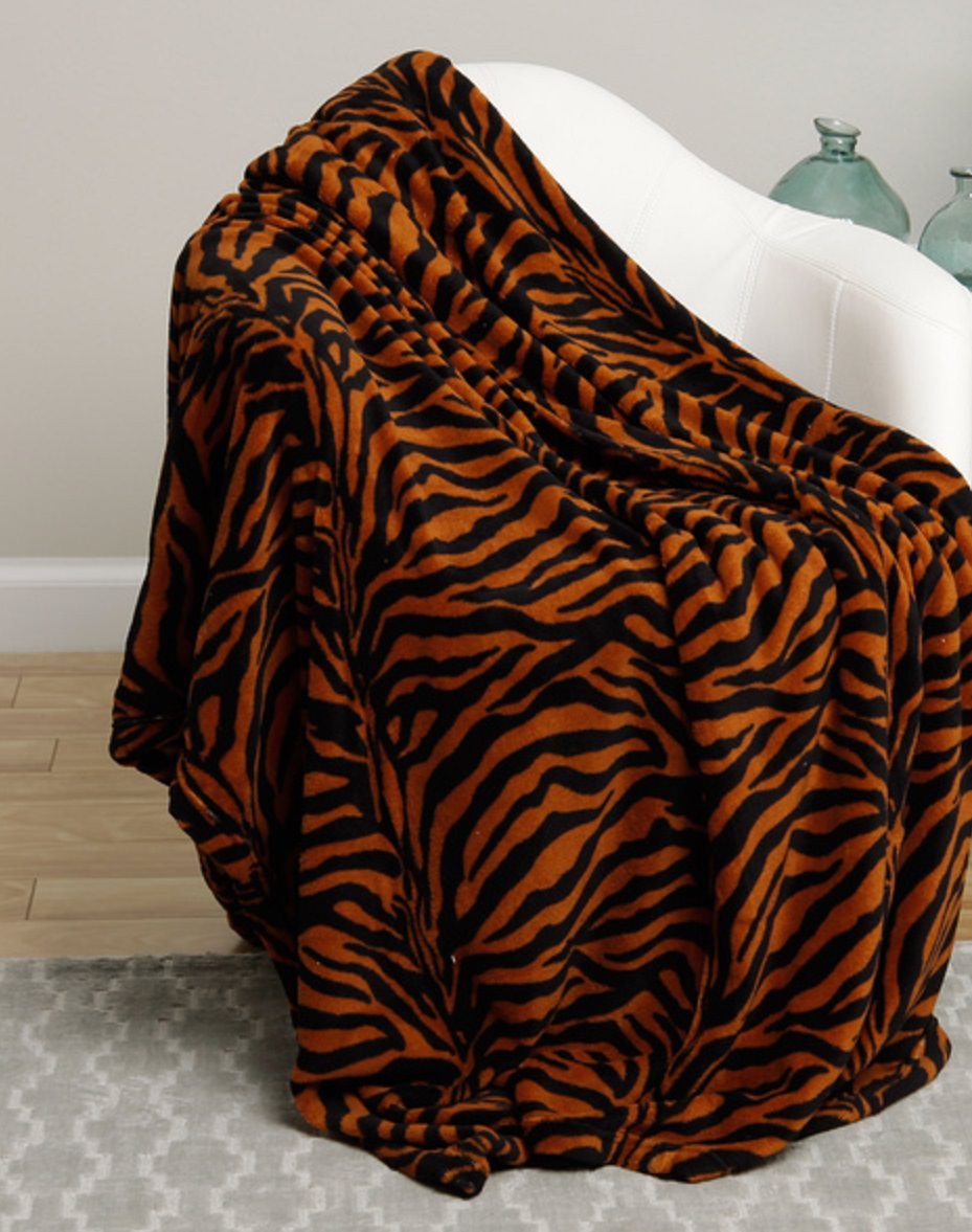 Faith, Hope, Love Home Decor Ultra Lush King Size Zebra Microplush Blanket - Best Buy Furniture