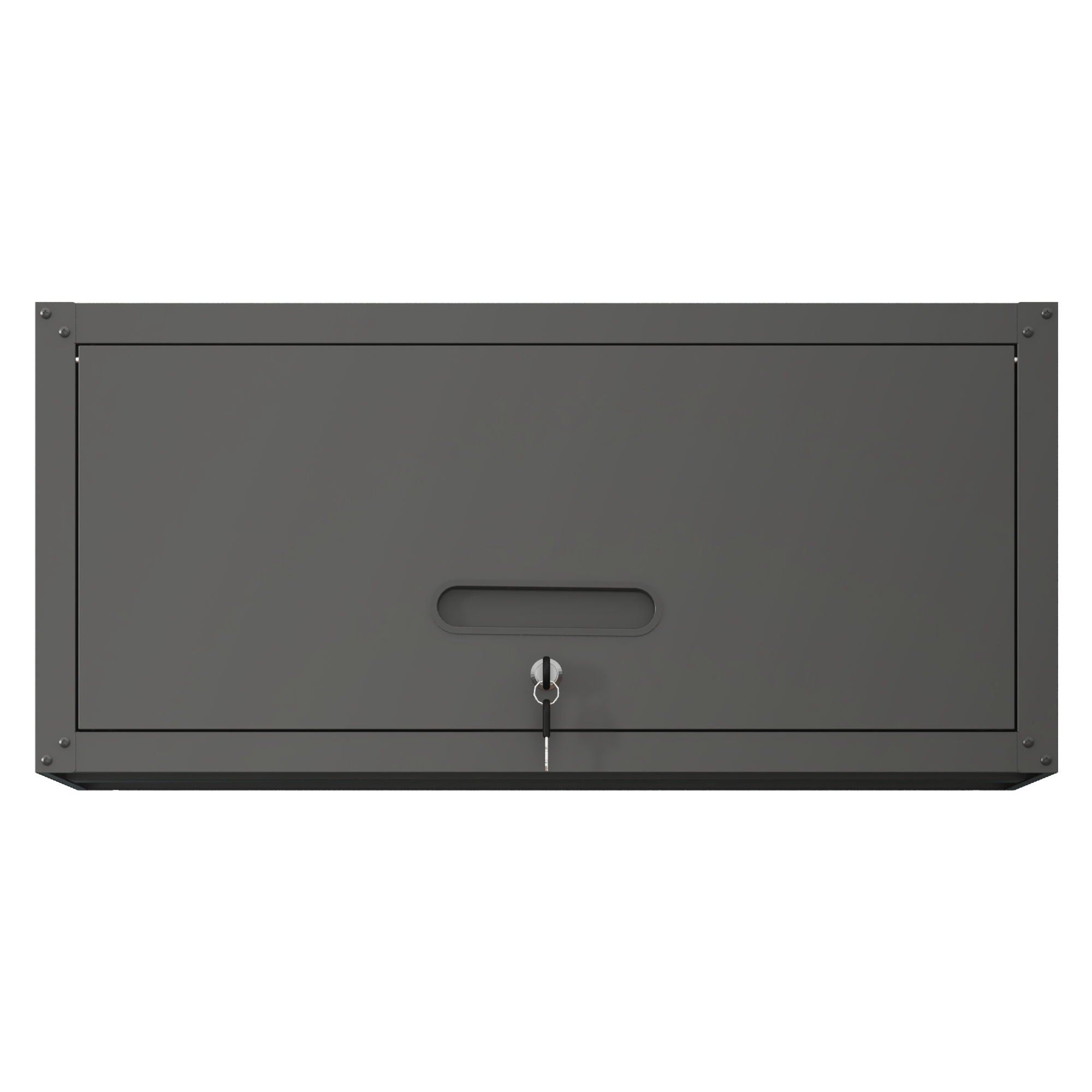 Heavy Duty, Metal Wall Mounted Tool Storage Cabinet Steel Metal Garage Storage Cabinet - Black / Gray