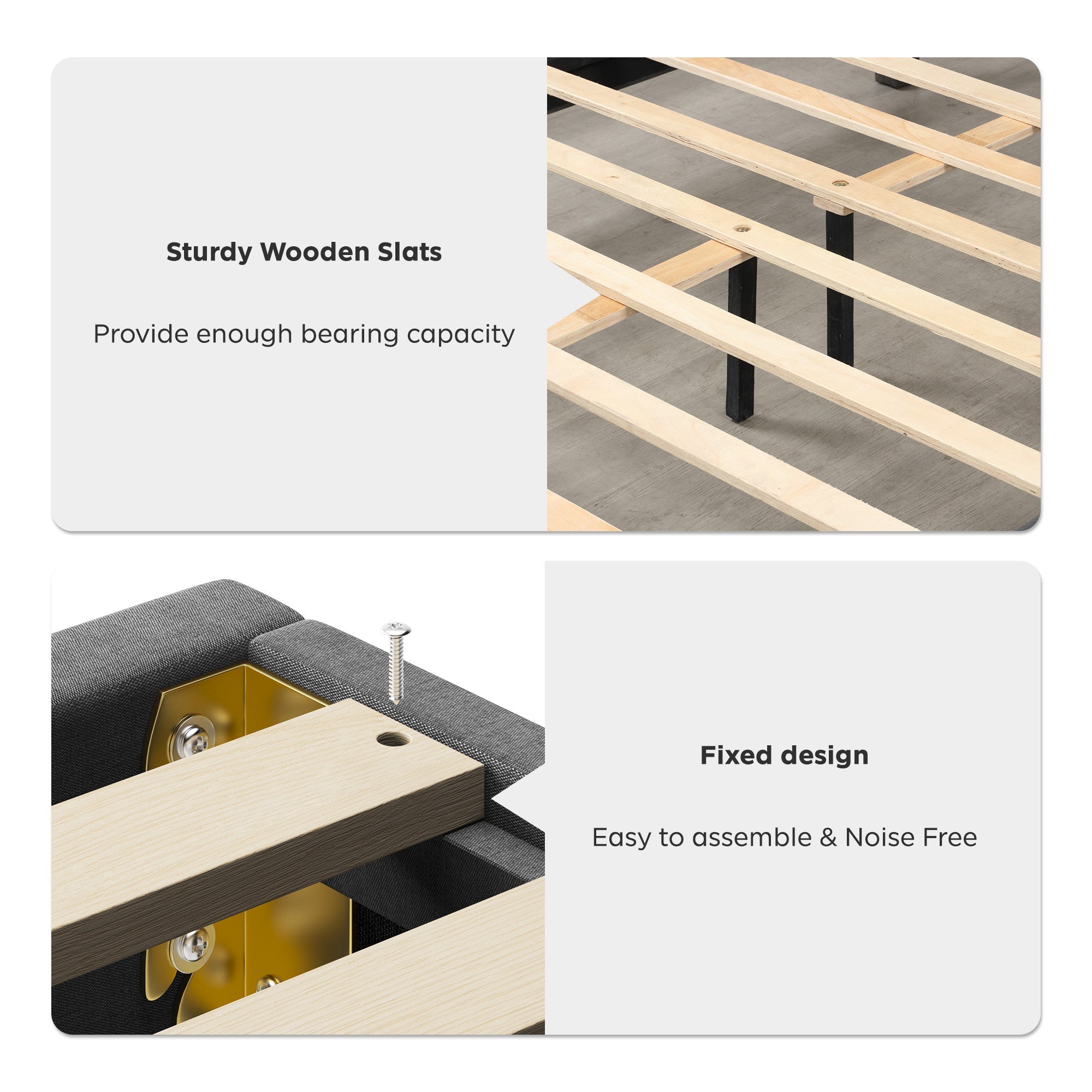 Queen Bed Frame with Linen Storage Headboard