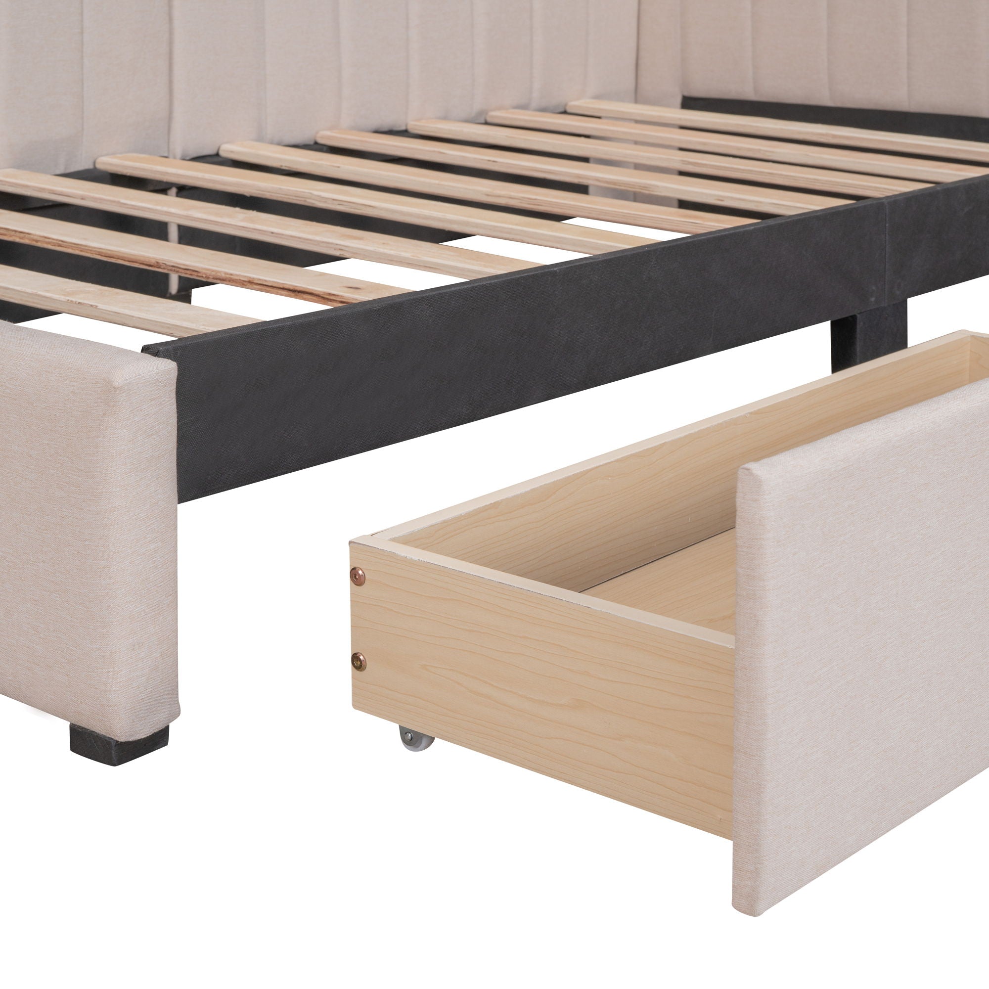 Upholstered Daybed, Sofa Bed Frame, No Box Spring Needed