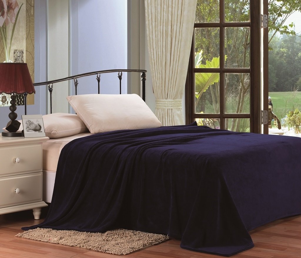 Decor&More Simply Lush Solid Microplush Blanket - Best Buy Furniture