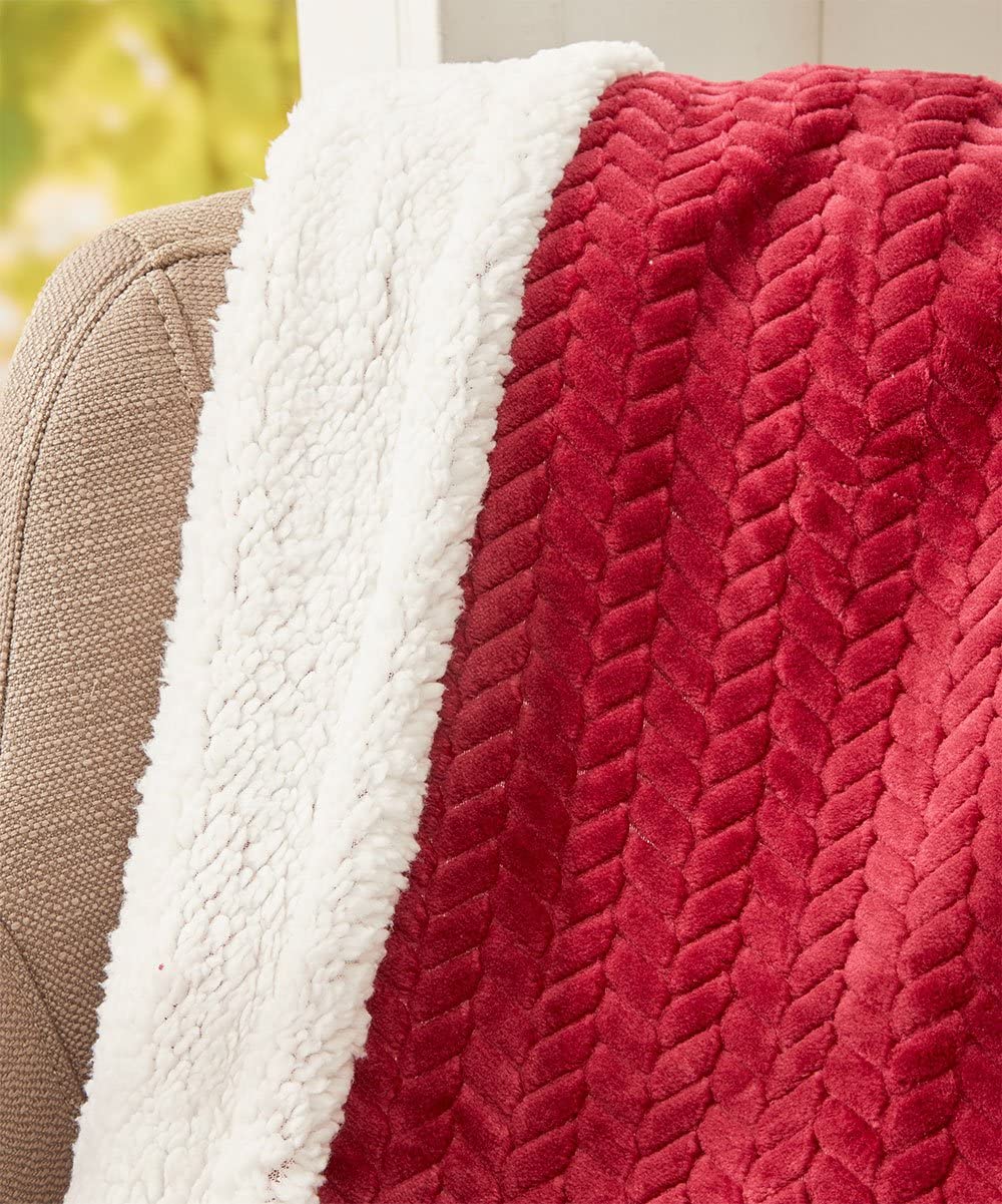 Decor&More HomeEssentials Ultra Lush Heavy Sherpa Throw Blanket (50" x 60") - Best Buy Furniture