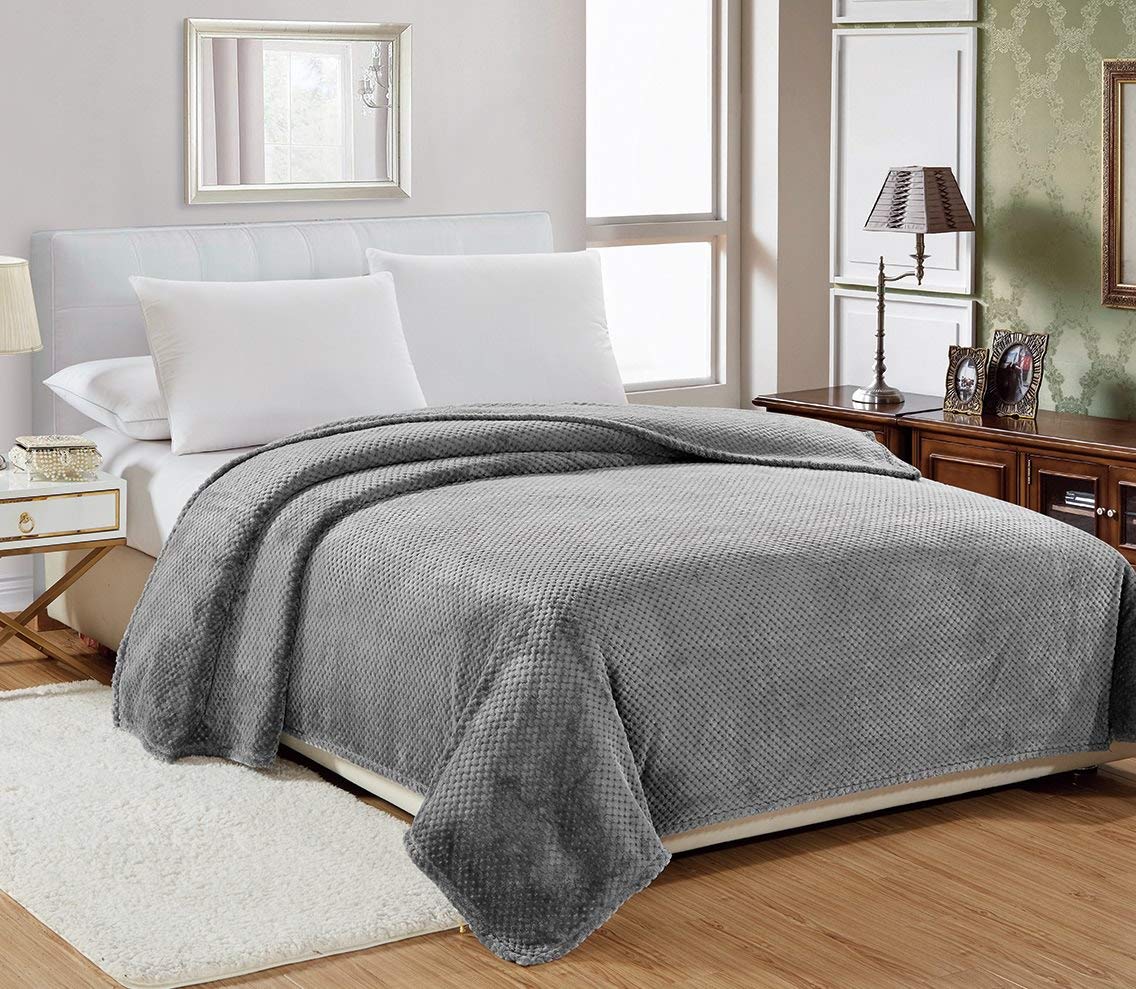 Decor&More Home Essentials Popcorn Textured Microplush Blanket - Best Buy Furniture