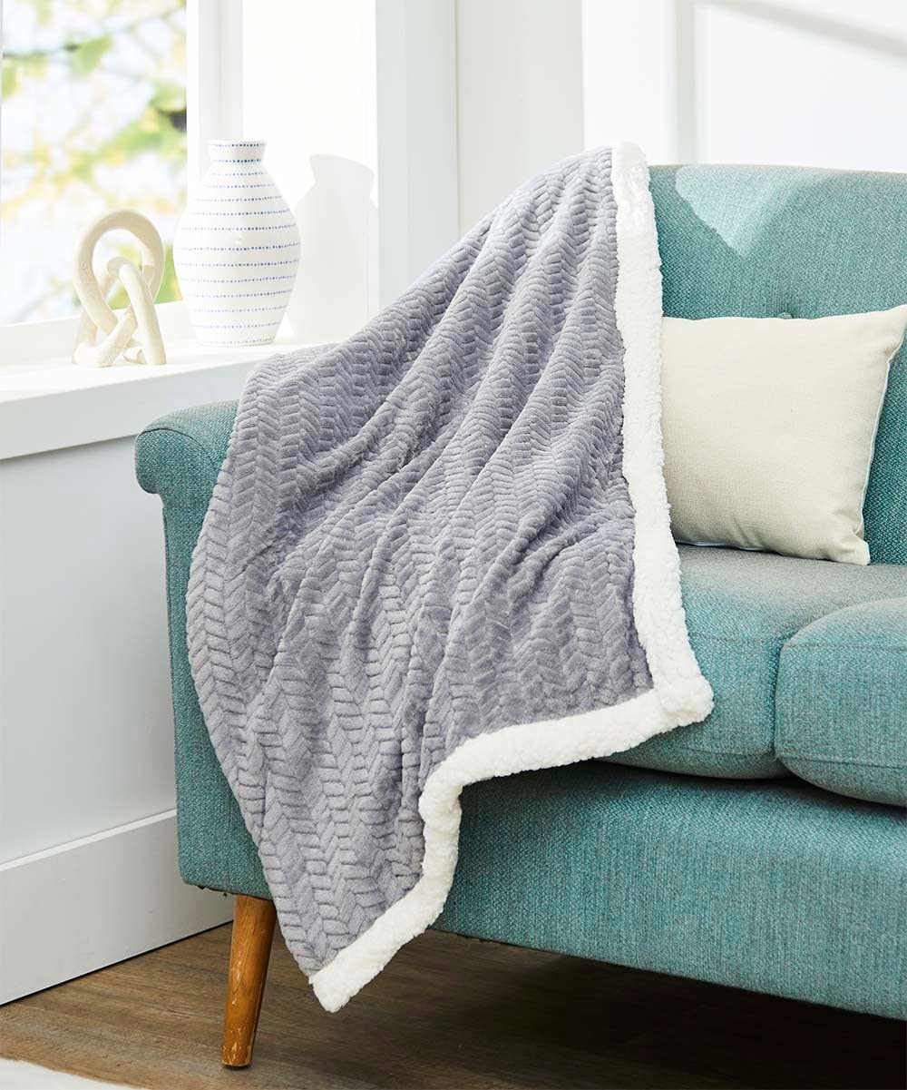Decor&More HomeEssentials Ultra Lush Heavy Sherpa Throw Blanket (50" x 60") - Best Buy Furniture