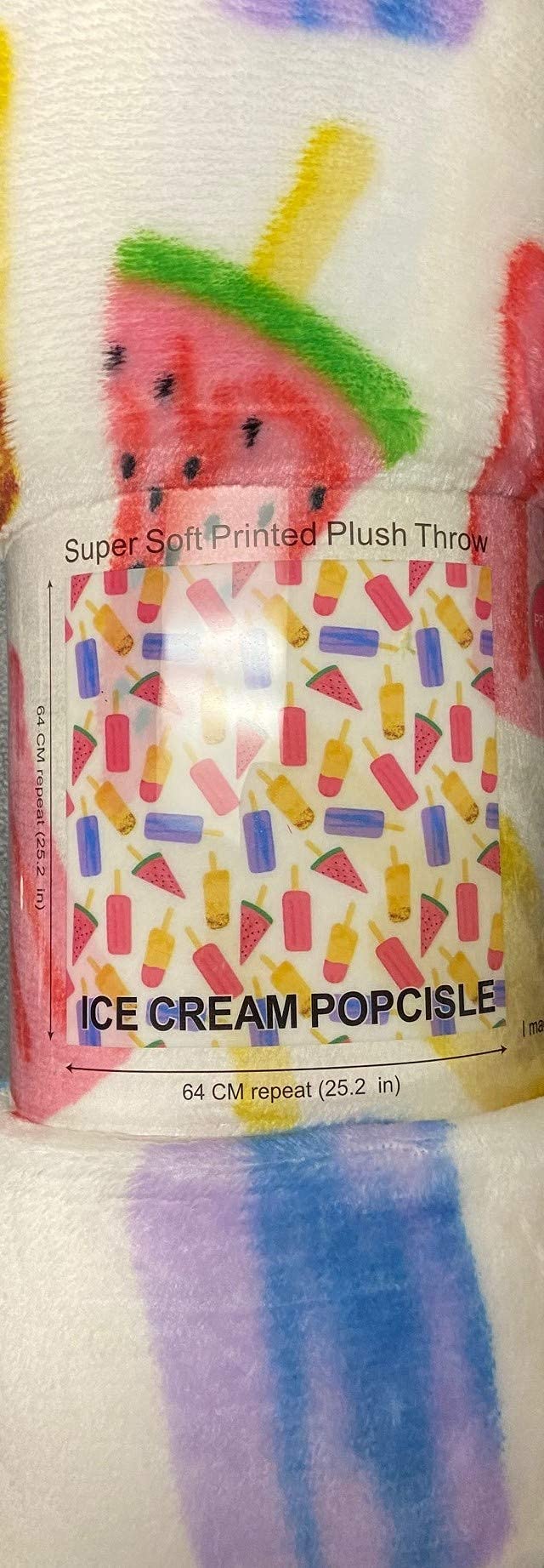 Summertime Fun by Decor&More Extra Soft Throw Blanket (50" x 60") - Ice Cream, Popsicles & Watermelon for Boys and Girls and Kids of Any Age - Best Buy Furniture