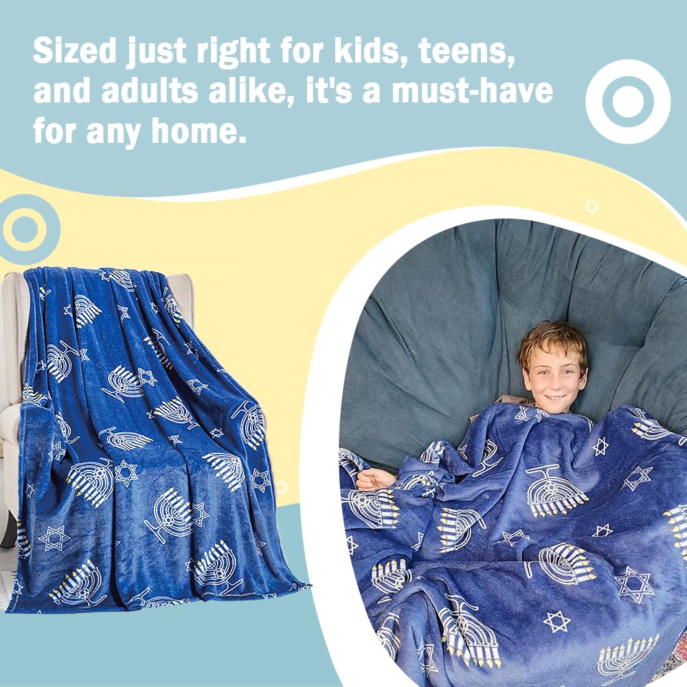 Decor&More Maccabbee Collection Microplush Holiday Throw Blanket (60" x 50") - Hanukkah Menorah - Best Buy Furniture