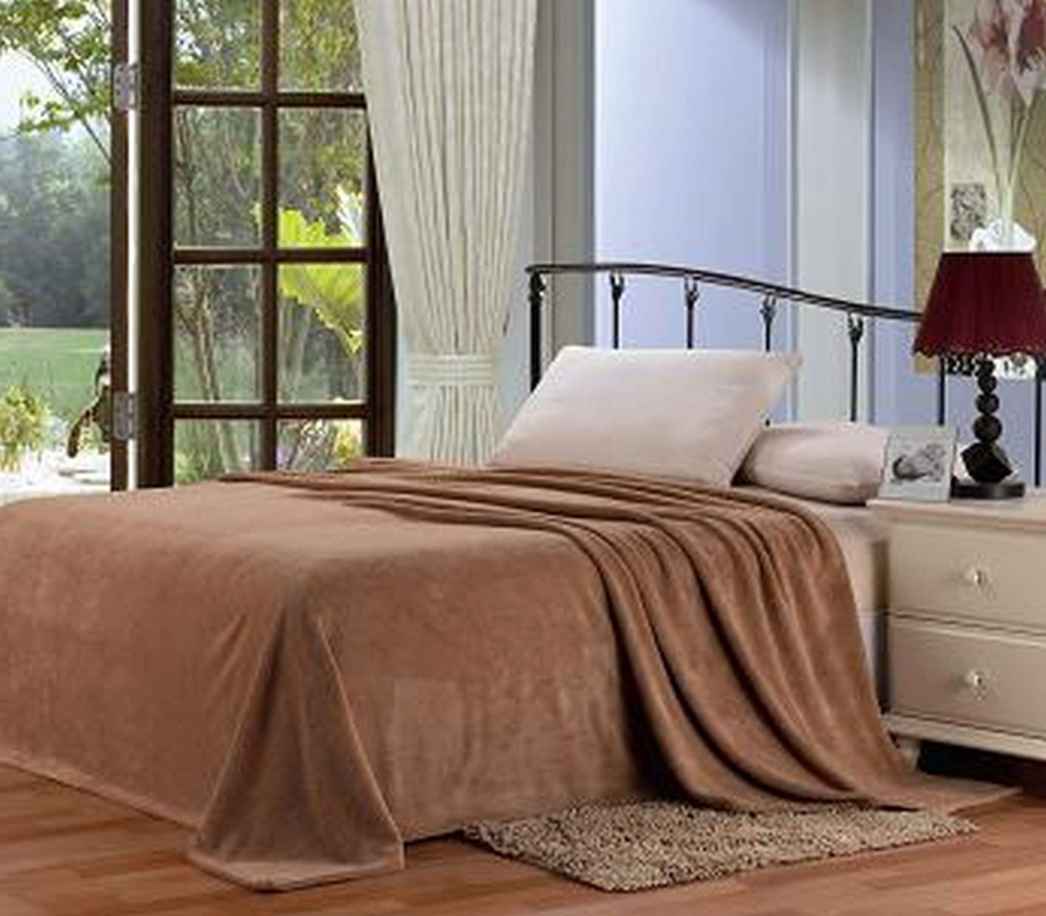 Decor&More Home Essentials Solid Microplush Blanket - Best Buy Furniture