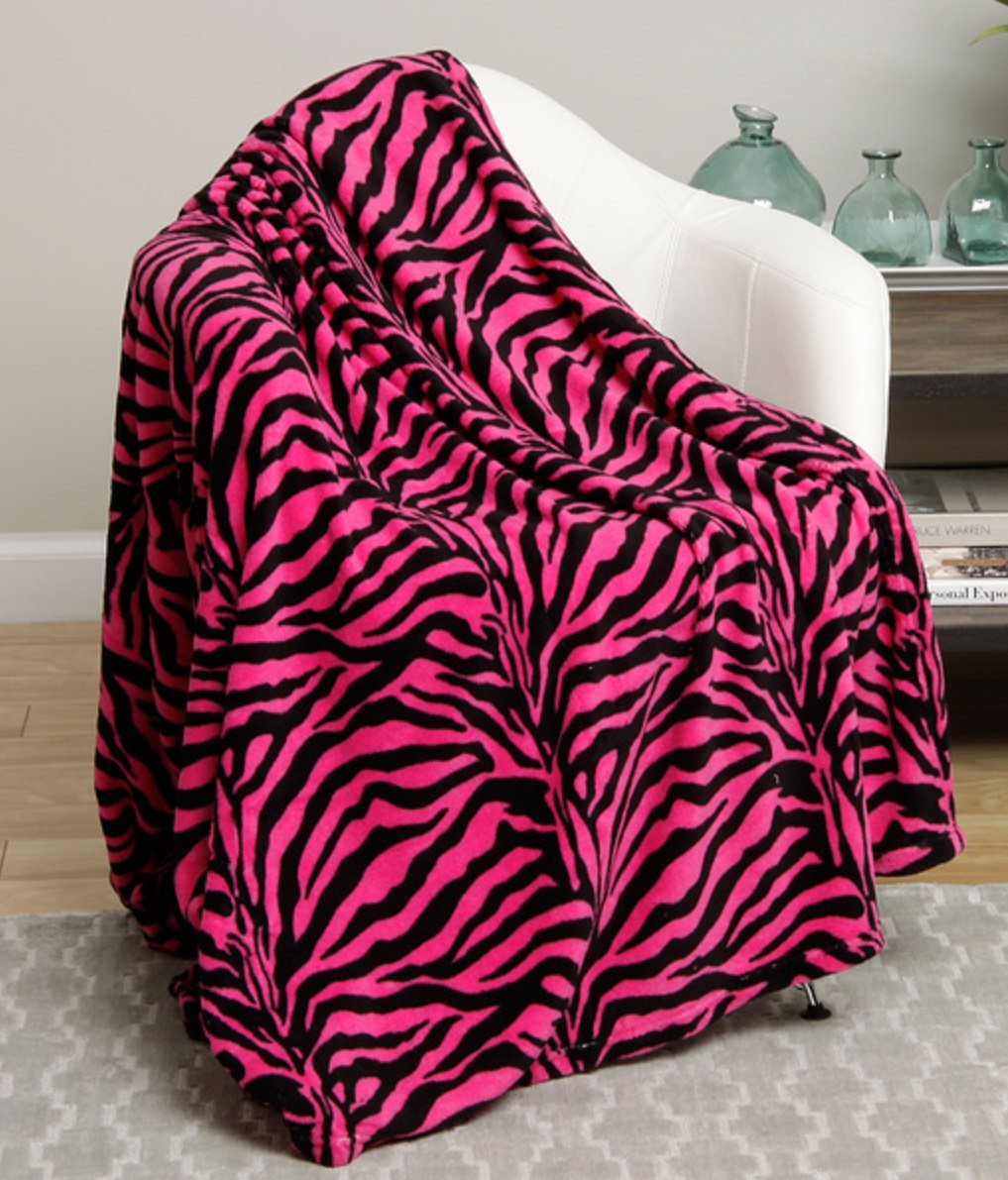 Faith, Hope, Love Home Decor Ultra Lush King Size Zebra Microplush Blanket - Best Buy Furniture