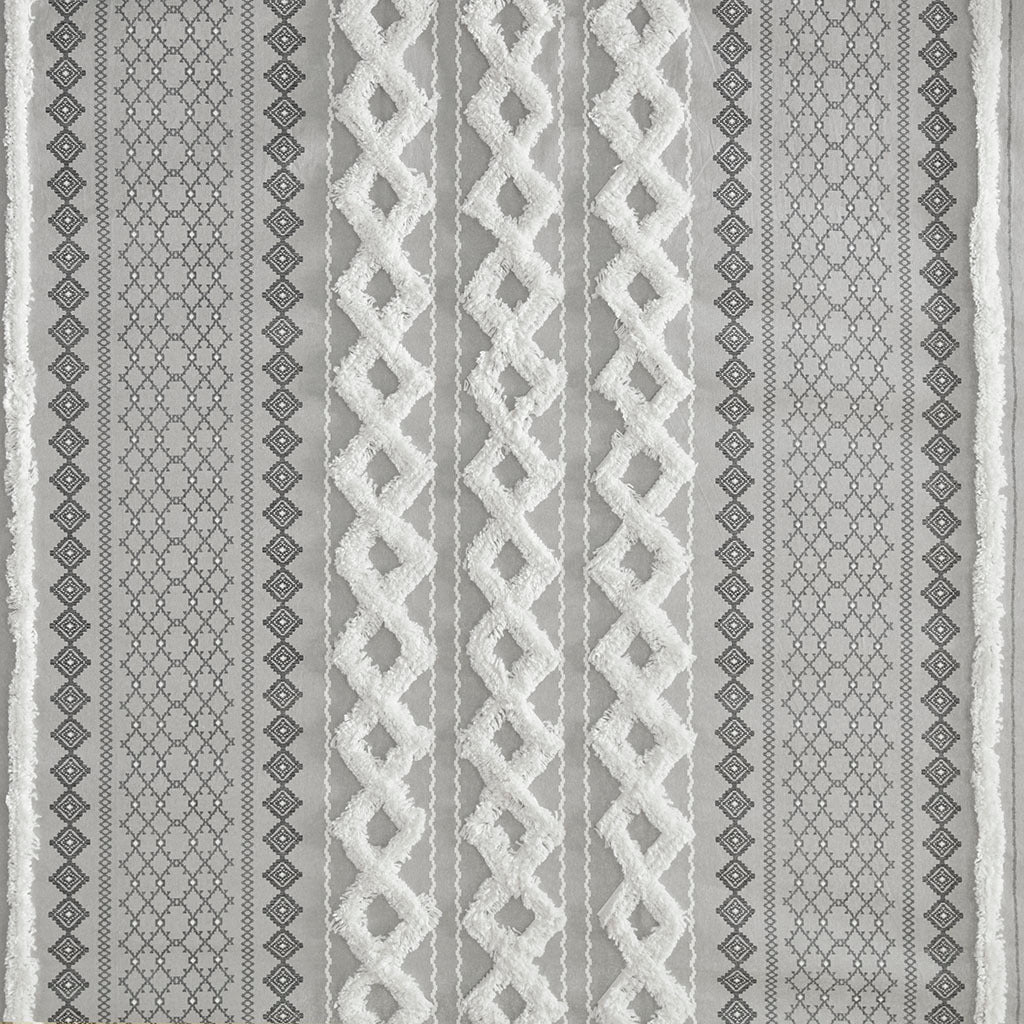 72" x 72" cotton printed shower curtain with chenille - Tuesday Morning - Shower Curtains