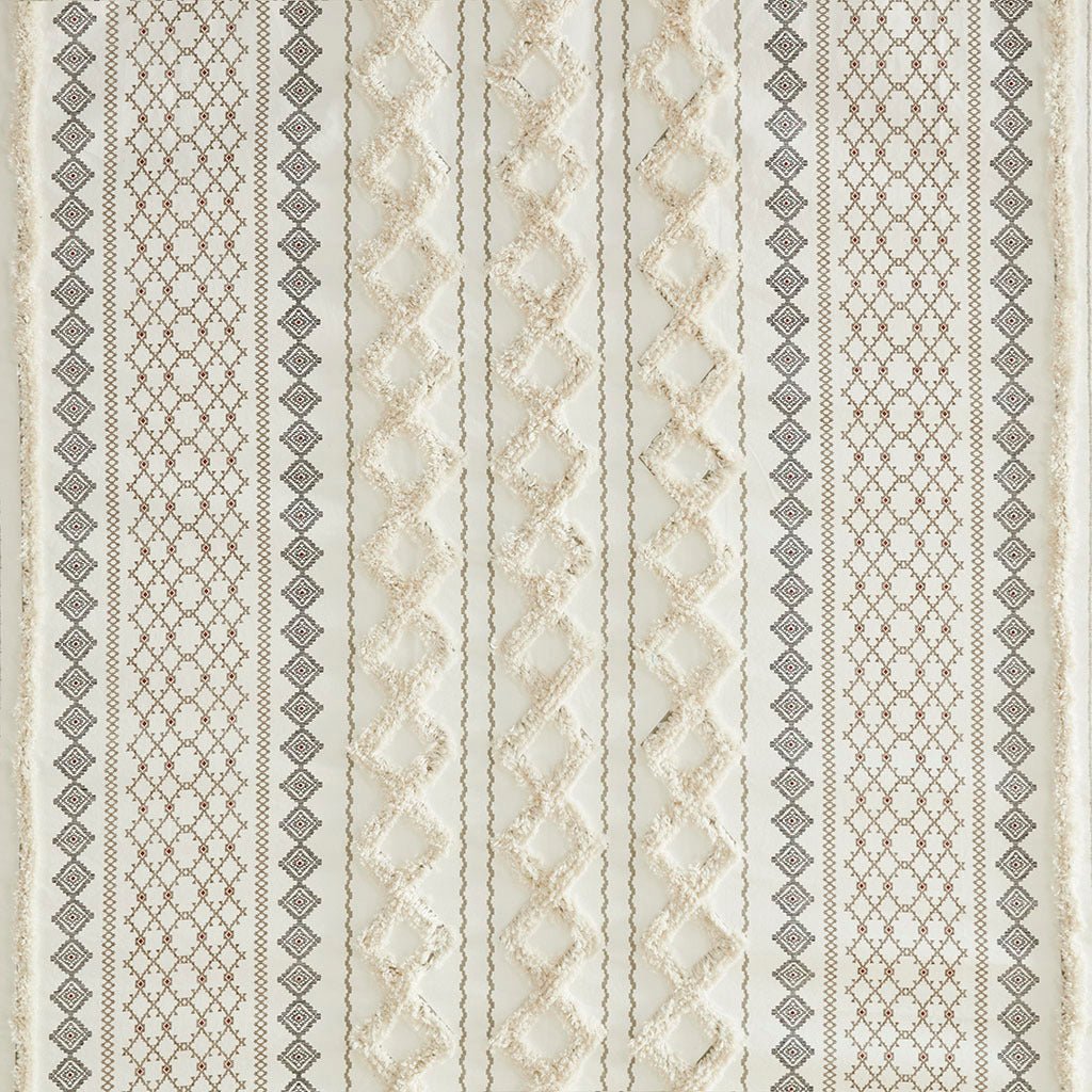 72" x 72" cotton printed shower curtain with chenille - Tuesday Morning - Shower Curtains