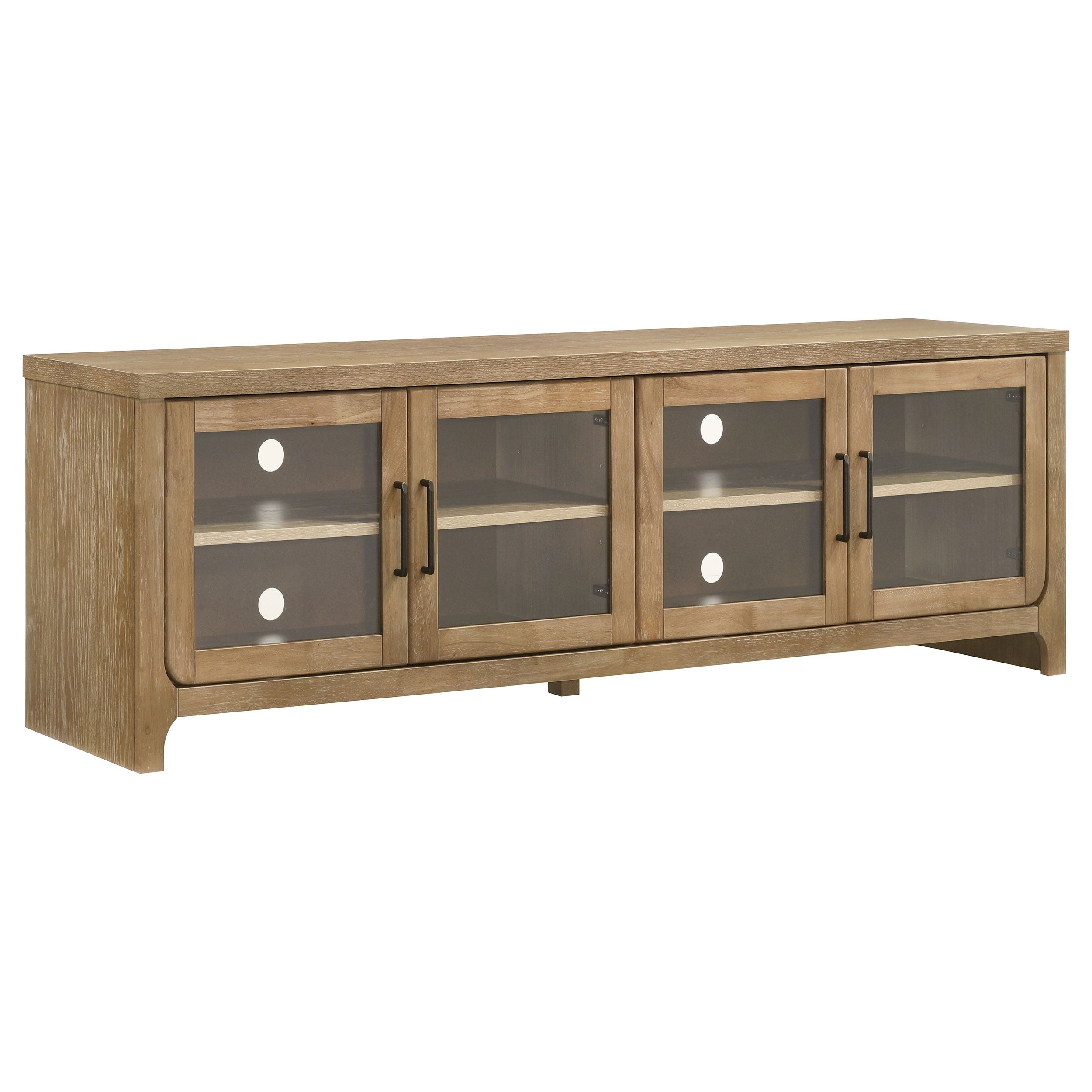 Brenham 79-inch 4-door TV Stand Media Console Washed Oak-