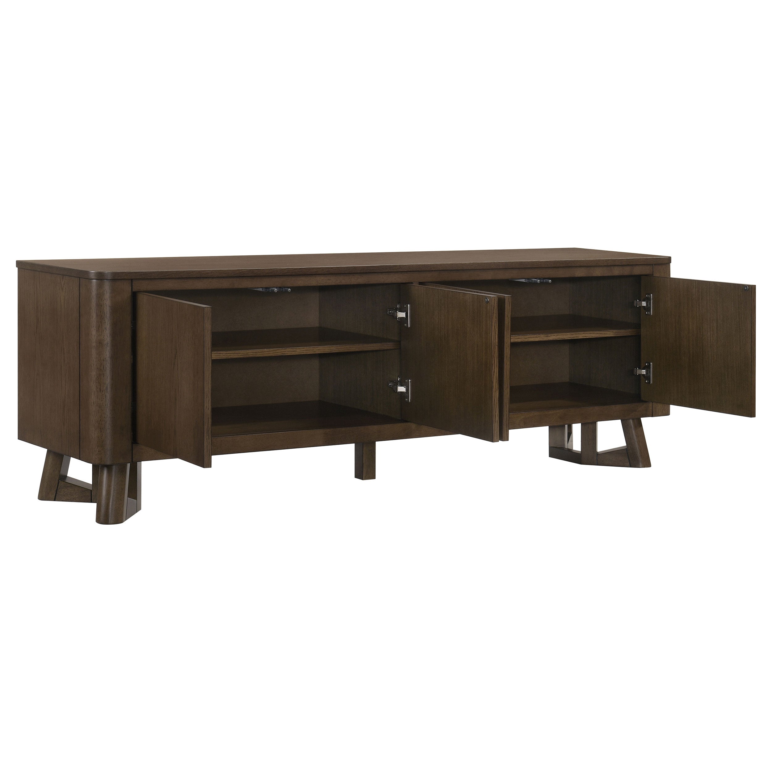 Trotter 71-inch 4-Door Wood TV Stand Media Console Brown-