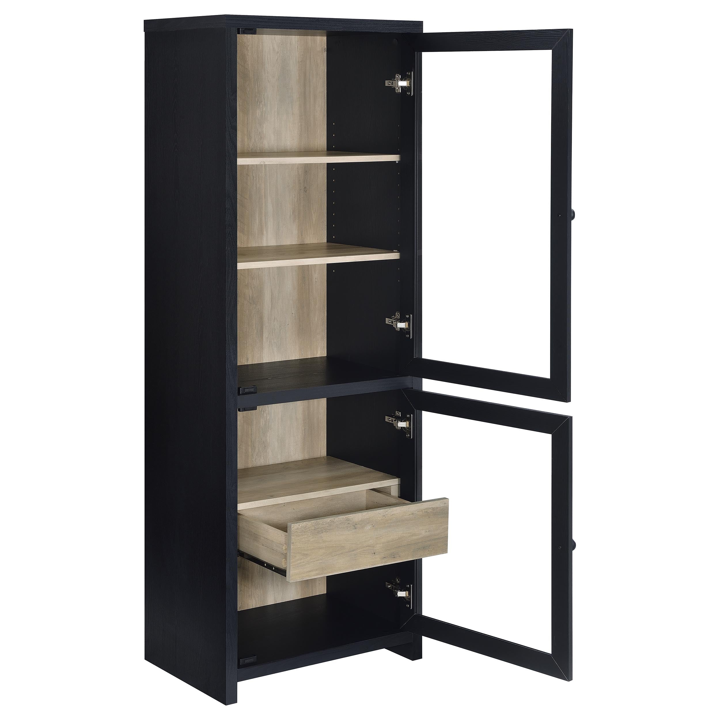 Denison 67-inch 2-door Media Tower Storage Cabinet Black-