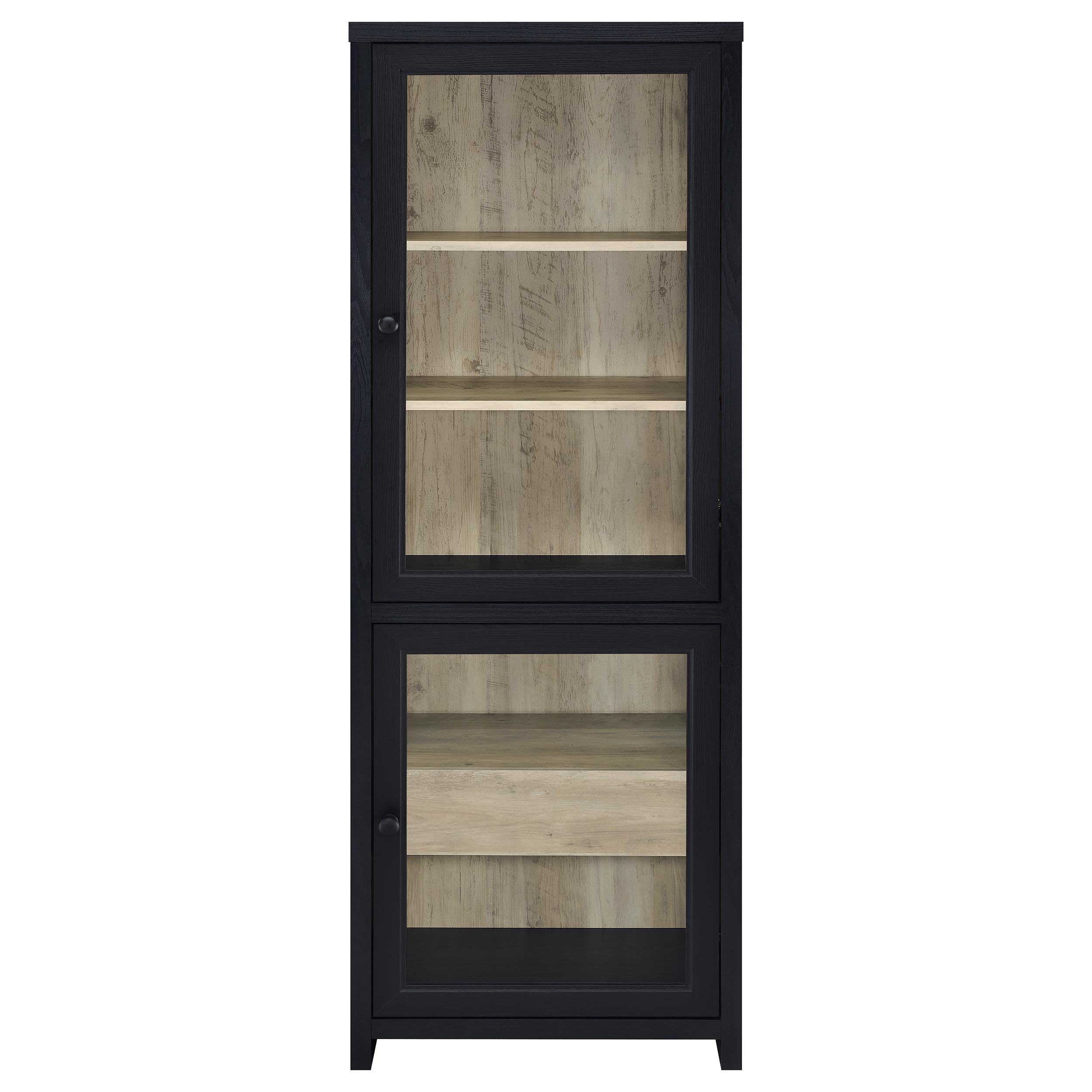 Denison 67-inch 2-door Media Tower Storage Cabinet Black-