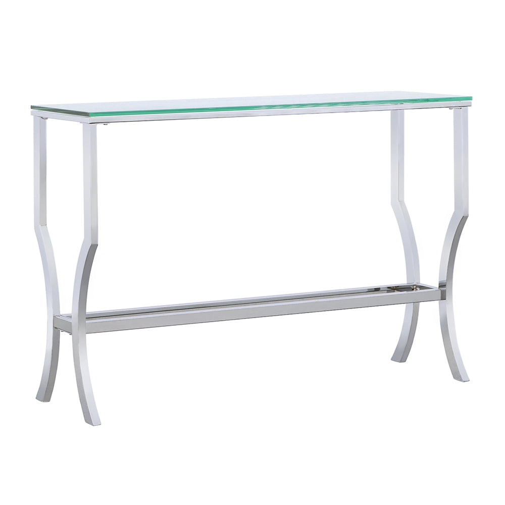 Saide Rectangular Glass Top Entryway Console Table Chrome-CoasterEssence