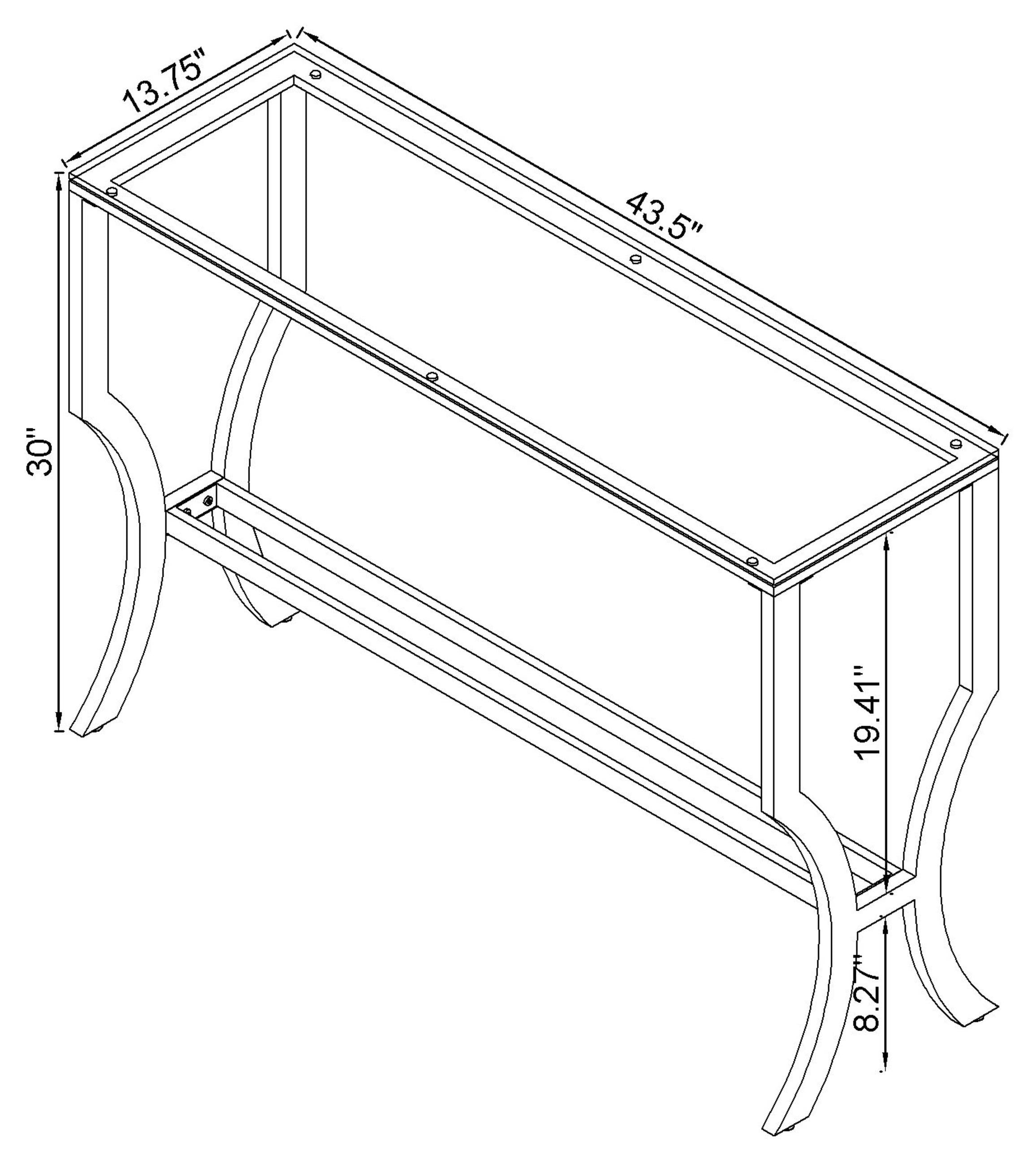 Saide Rectangular Glass Top Entryway Console Table Chrome-CoasterEssence