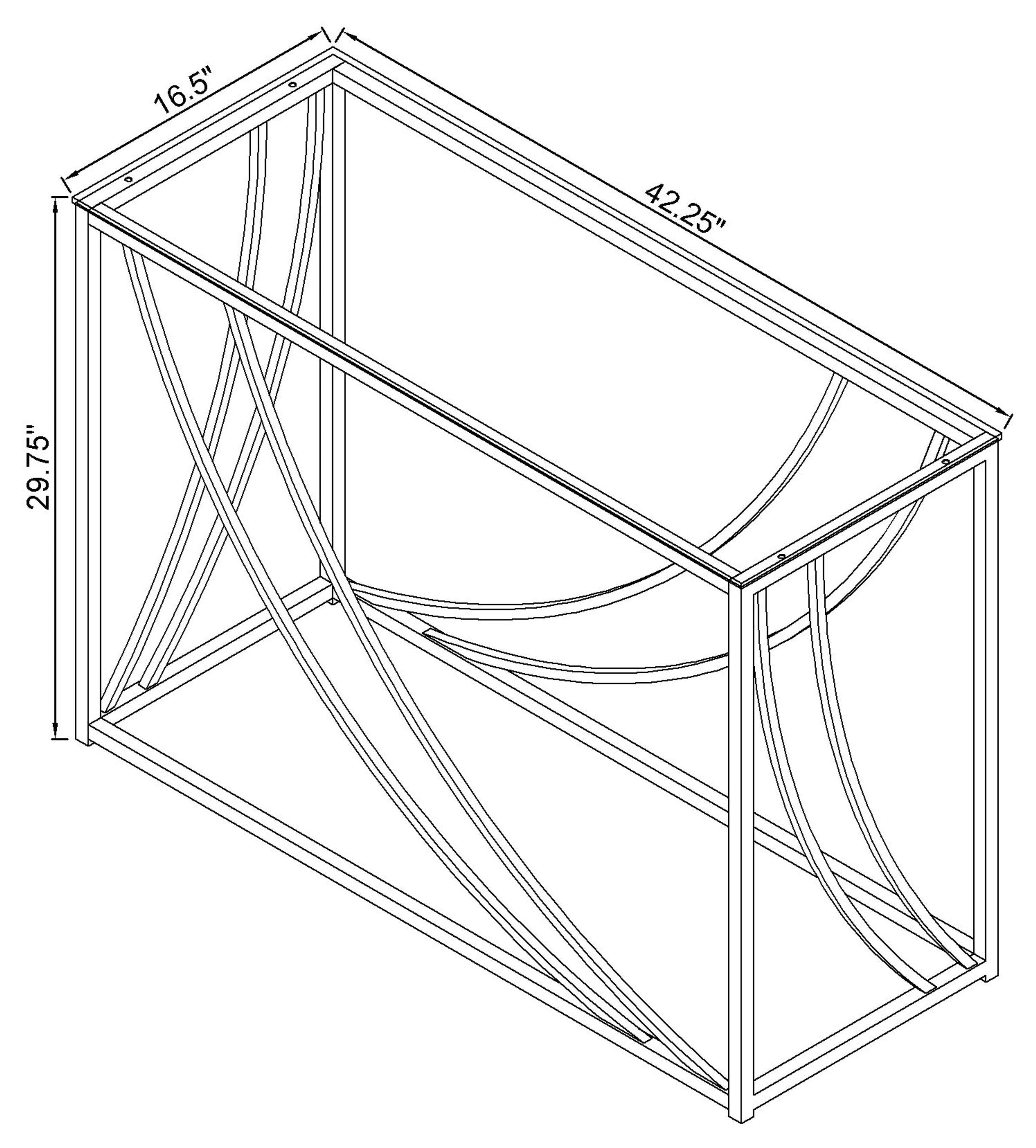 Lille Glass Top Entryway Console Table Accents Chrome-CoasterEssence