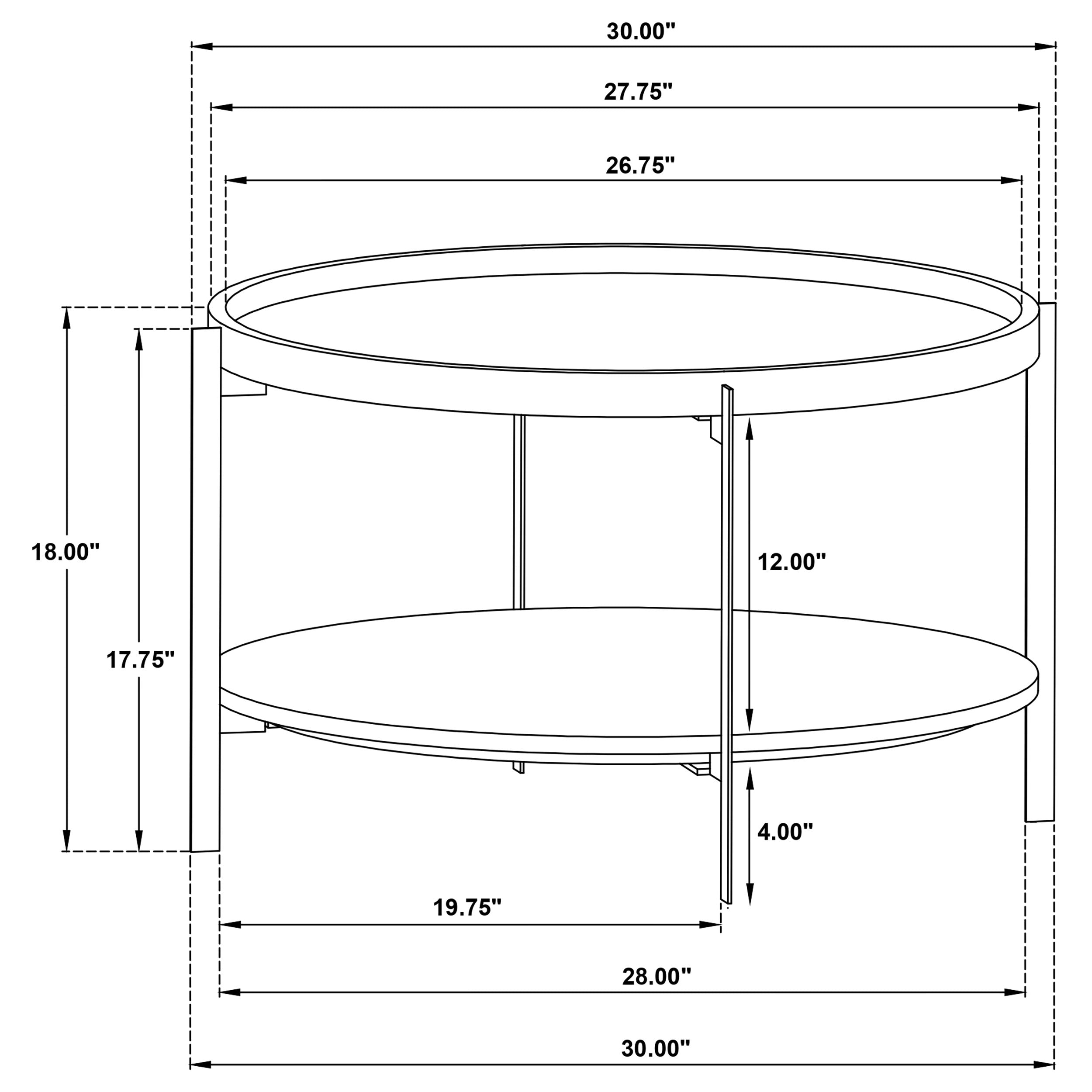 Adhvik Round Wood Top Marble Shelf Coffee Table Natural-