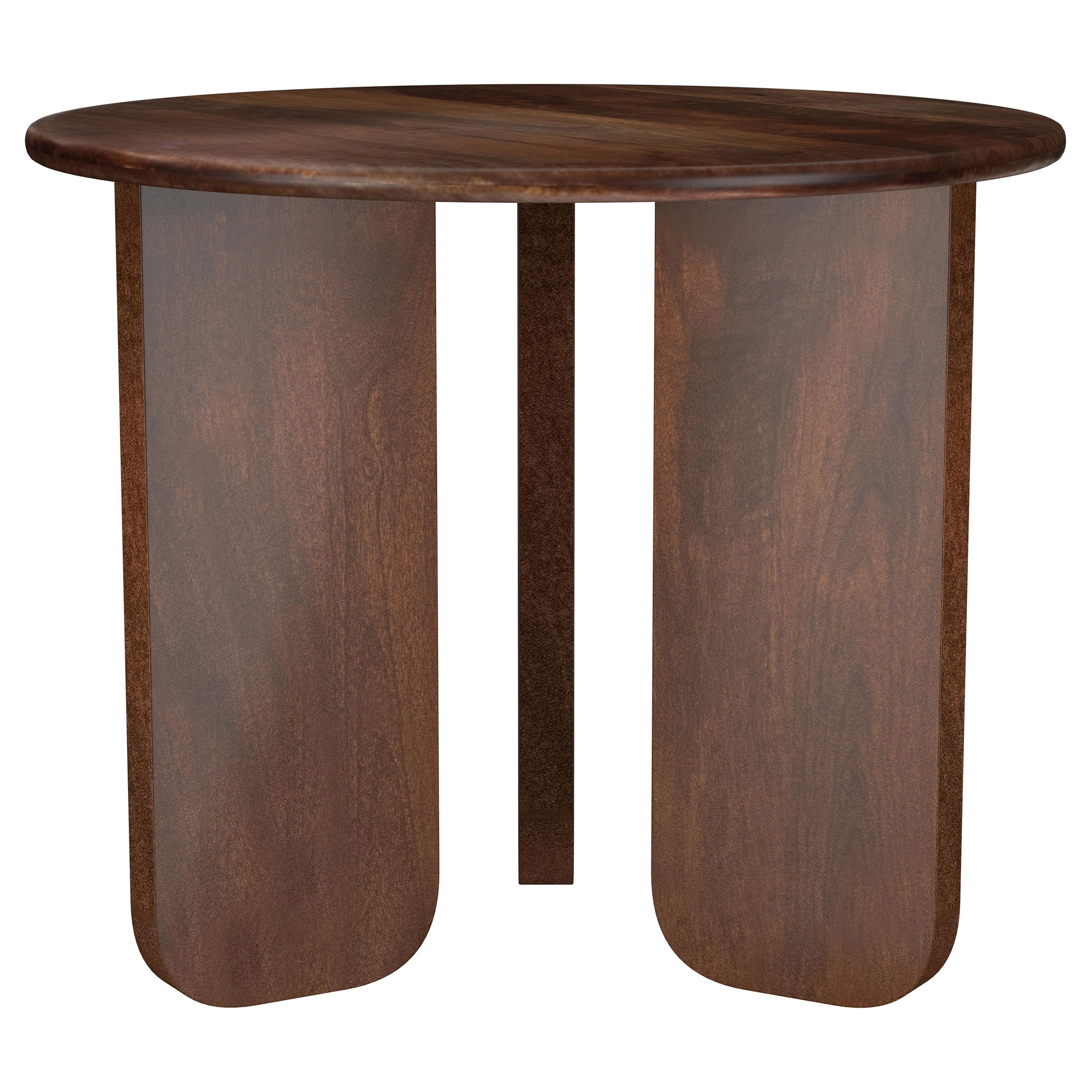 Dale Round Solid Mango Wood Side End Table Brown-