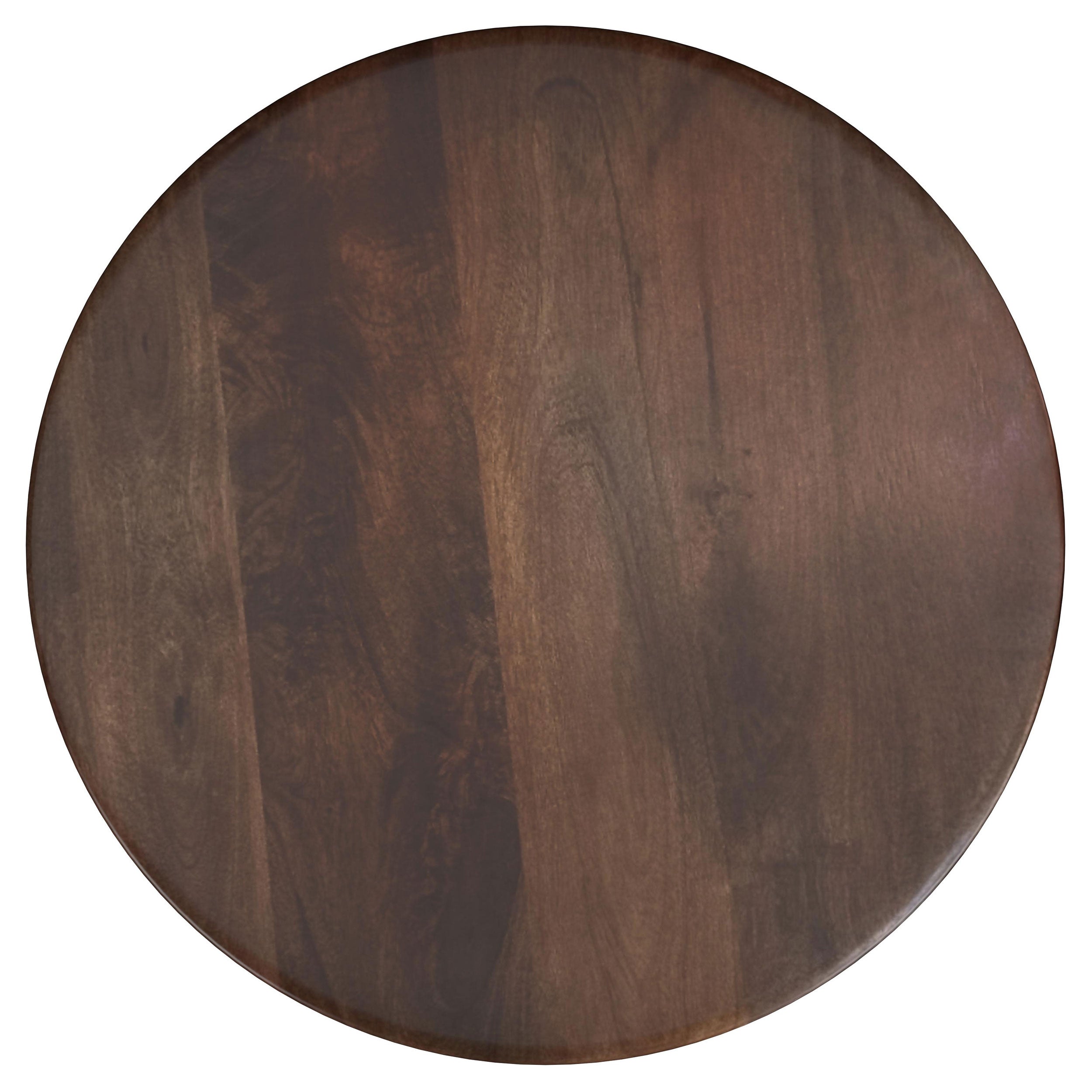 Dale Round Solid Mango Wood Side End Table Brown-