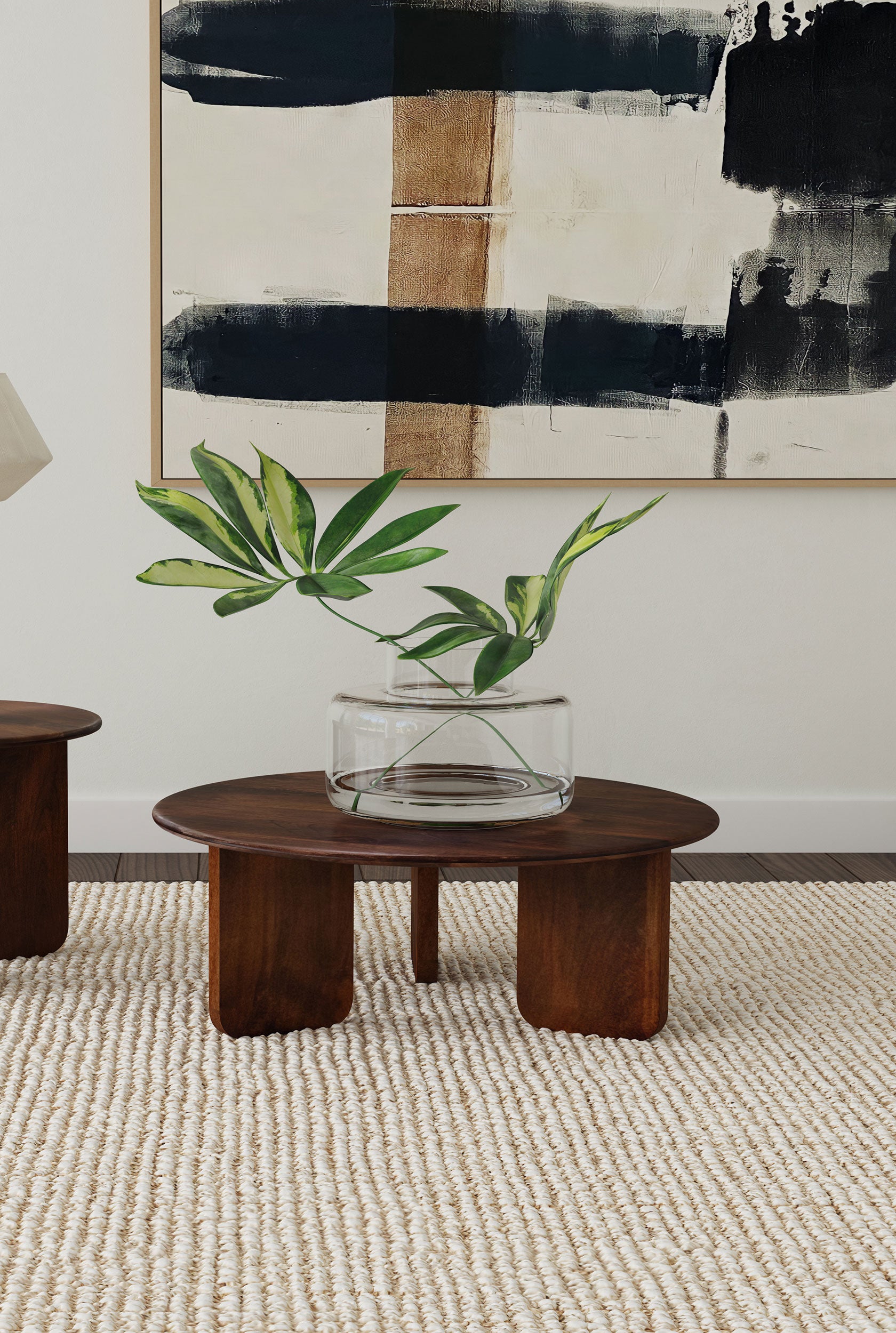 Dale Round Solid Mango Wood Coffee Table Brown-