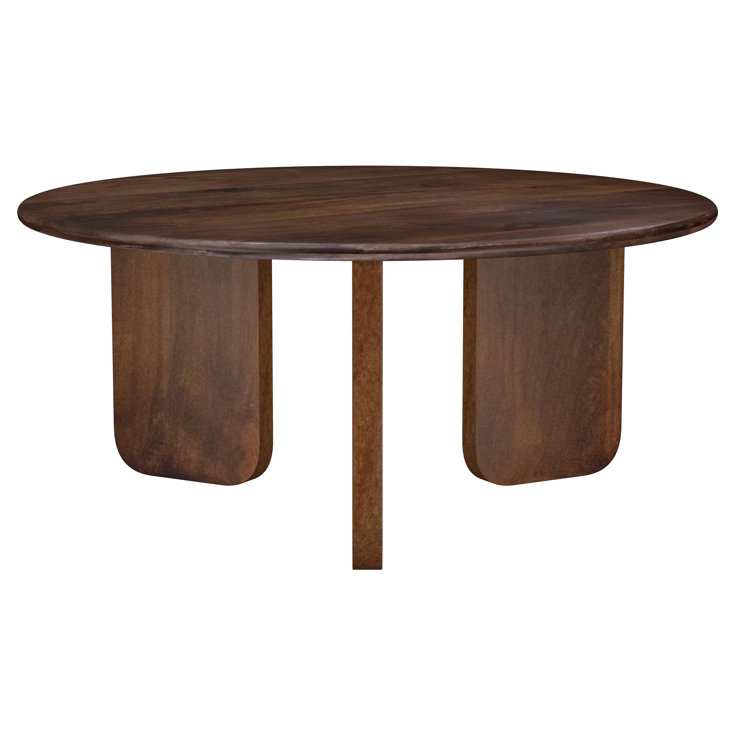 Dale Round Solid Mango Wood Coffee Table Brown-