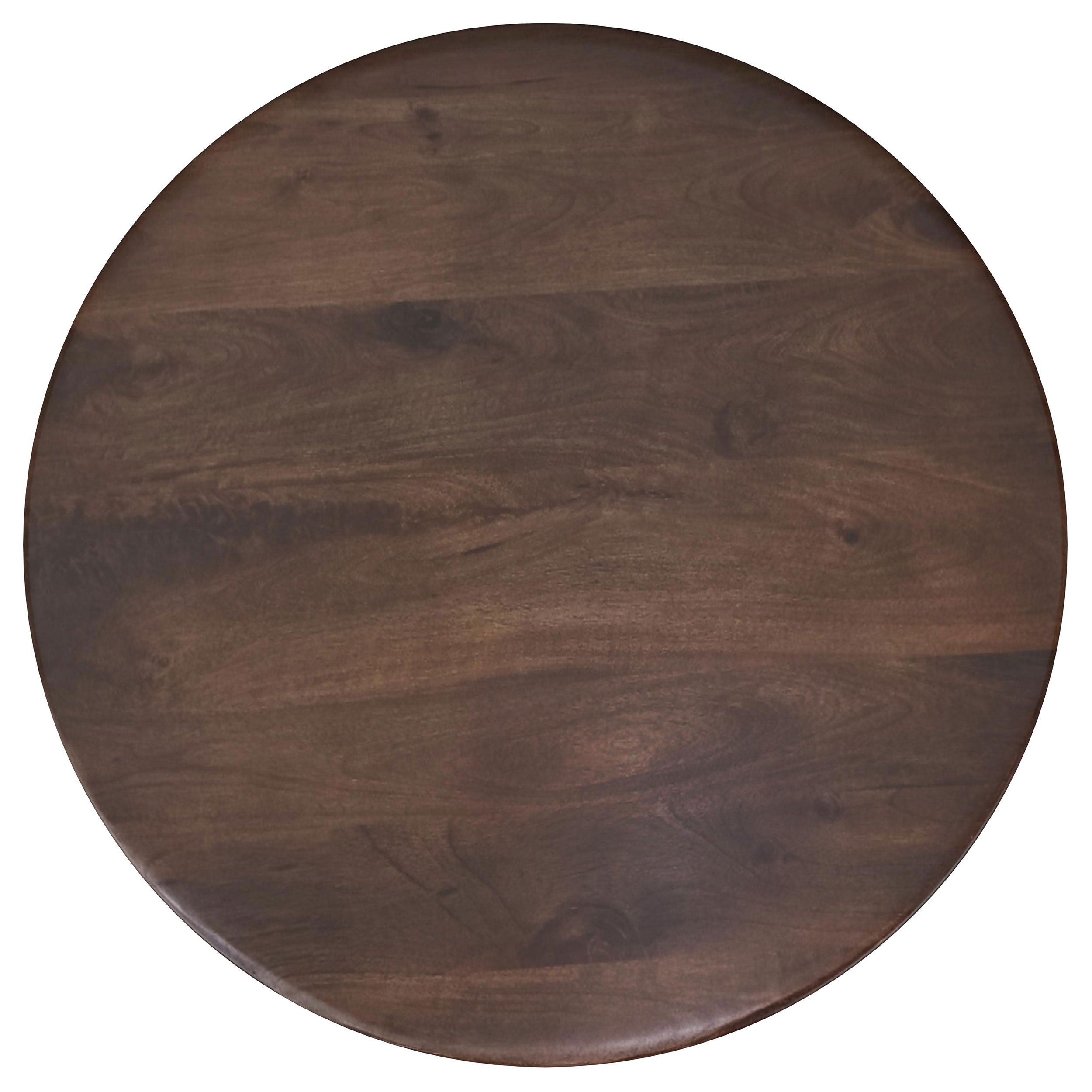 Dale Round Solid Mango Wood Coffee Table Brown-