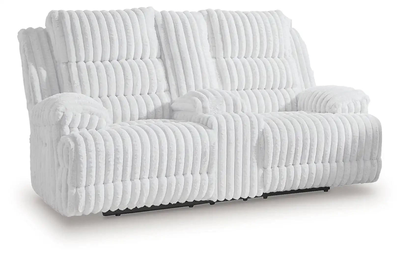 Rhines Falls - Alloy - Double Reclining Power Loveseat With Console