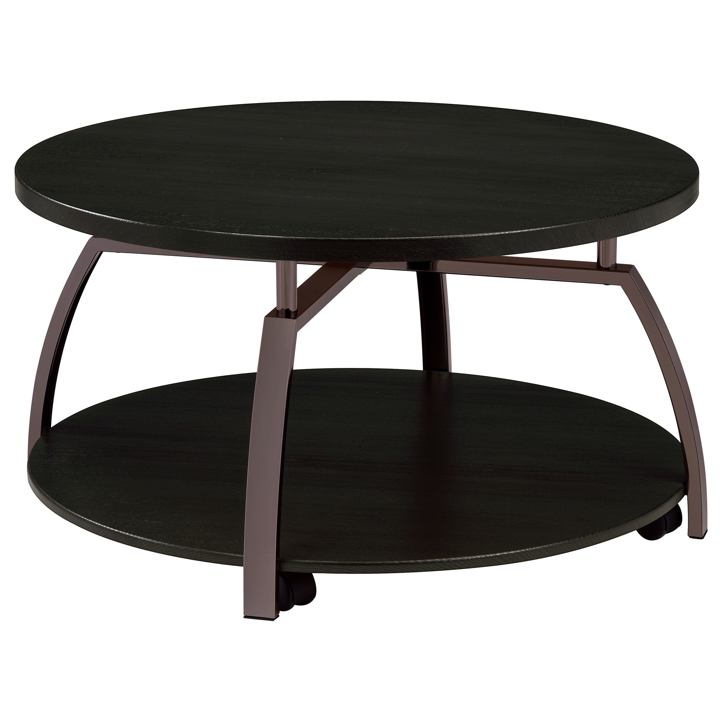 Dacre Round Engineered Wood Top Coffee Table Dark Charcoal-CoasterEssence