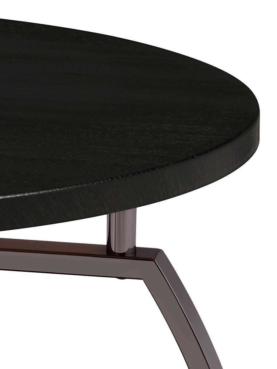 Dacre Round Engineered Wood Top Coffee Table Dark Charcoal-CoasterEssence