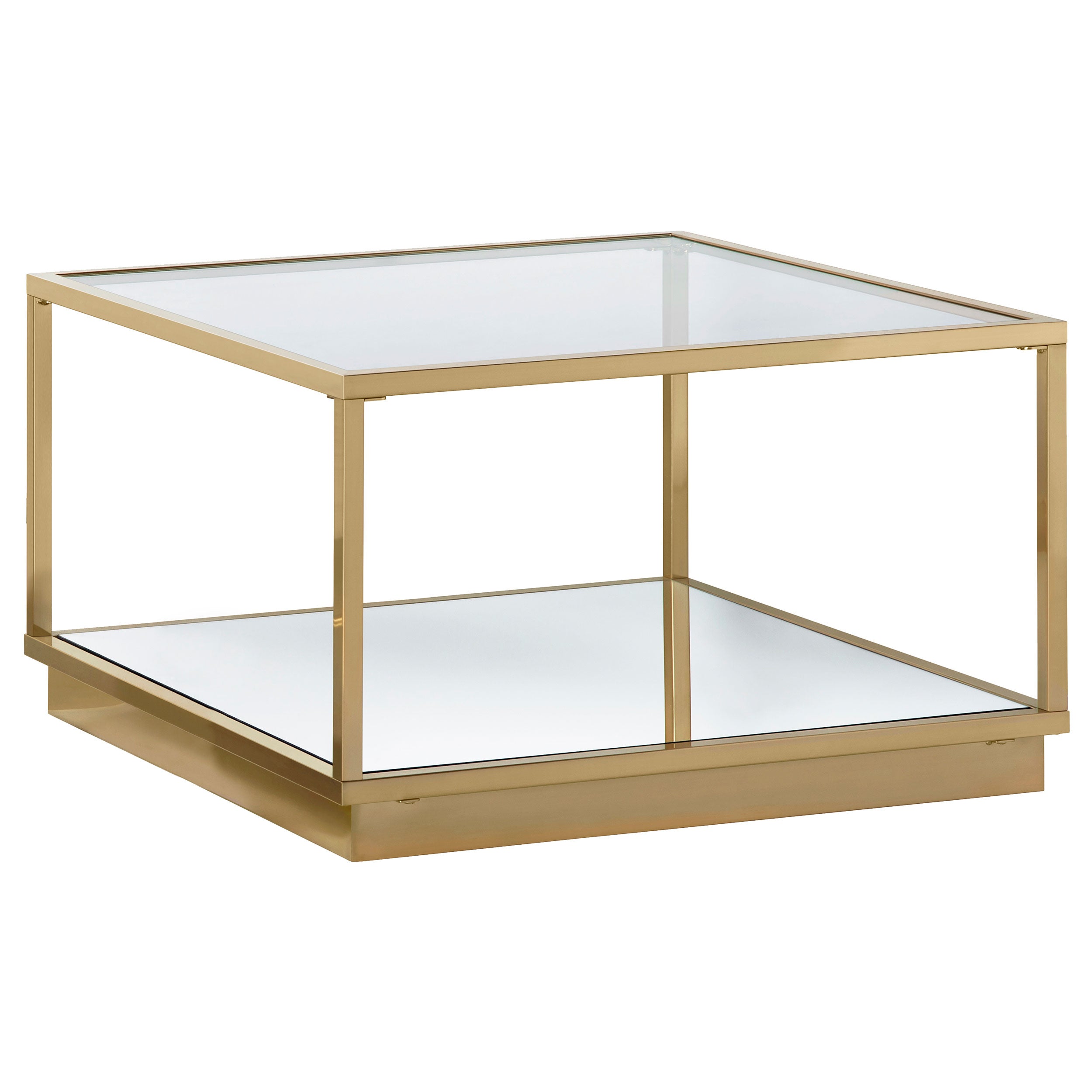 Renee 2-piece Square Coffee Table Set Rose Brass-CoasterElevations