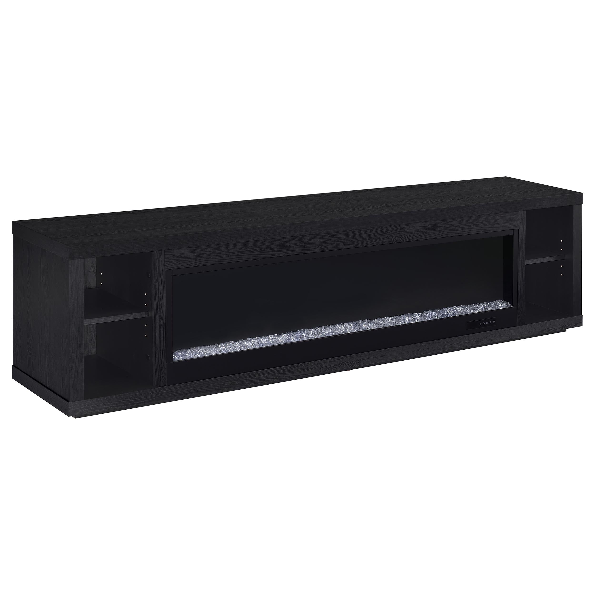 Deiter 79-inch TV Stand Fireplace Media Console Black-
