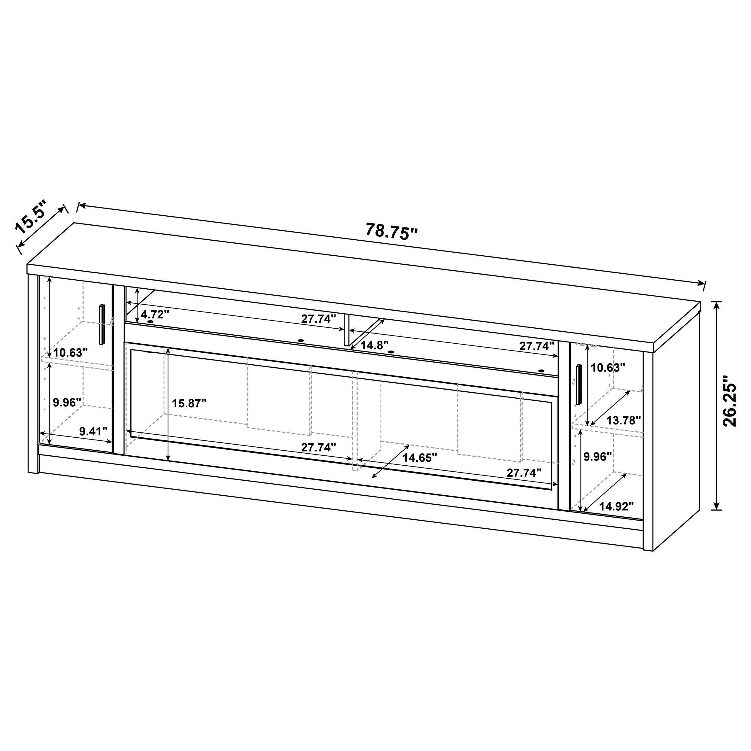 Eddy 79-inch 2-door TV Stand Fireplace Media Console Mango-