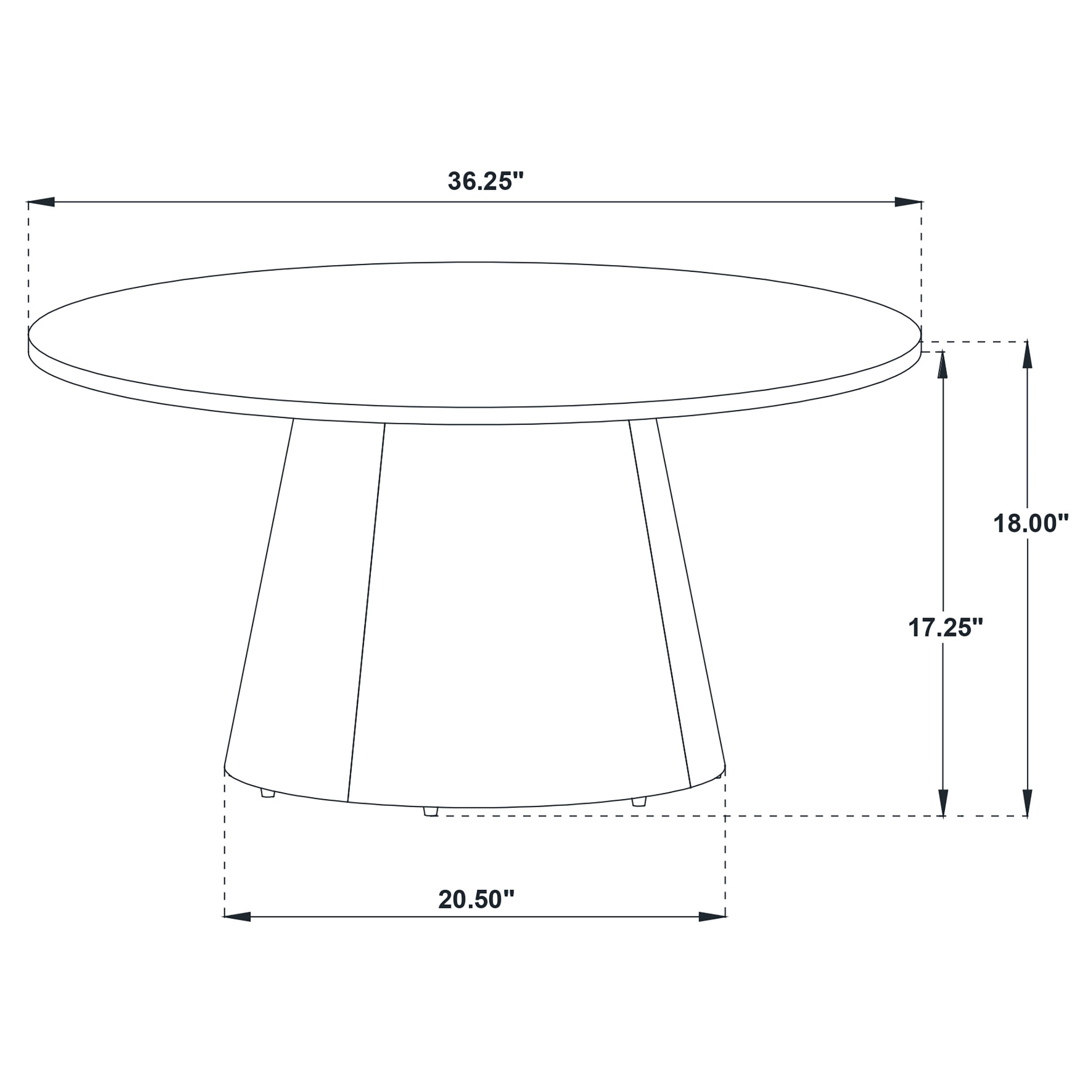 Franklin 36-inch Round Pedestal Coffee Table Grey and Dark Brown-