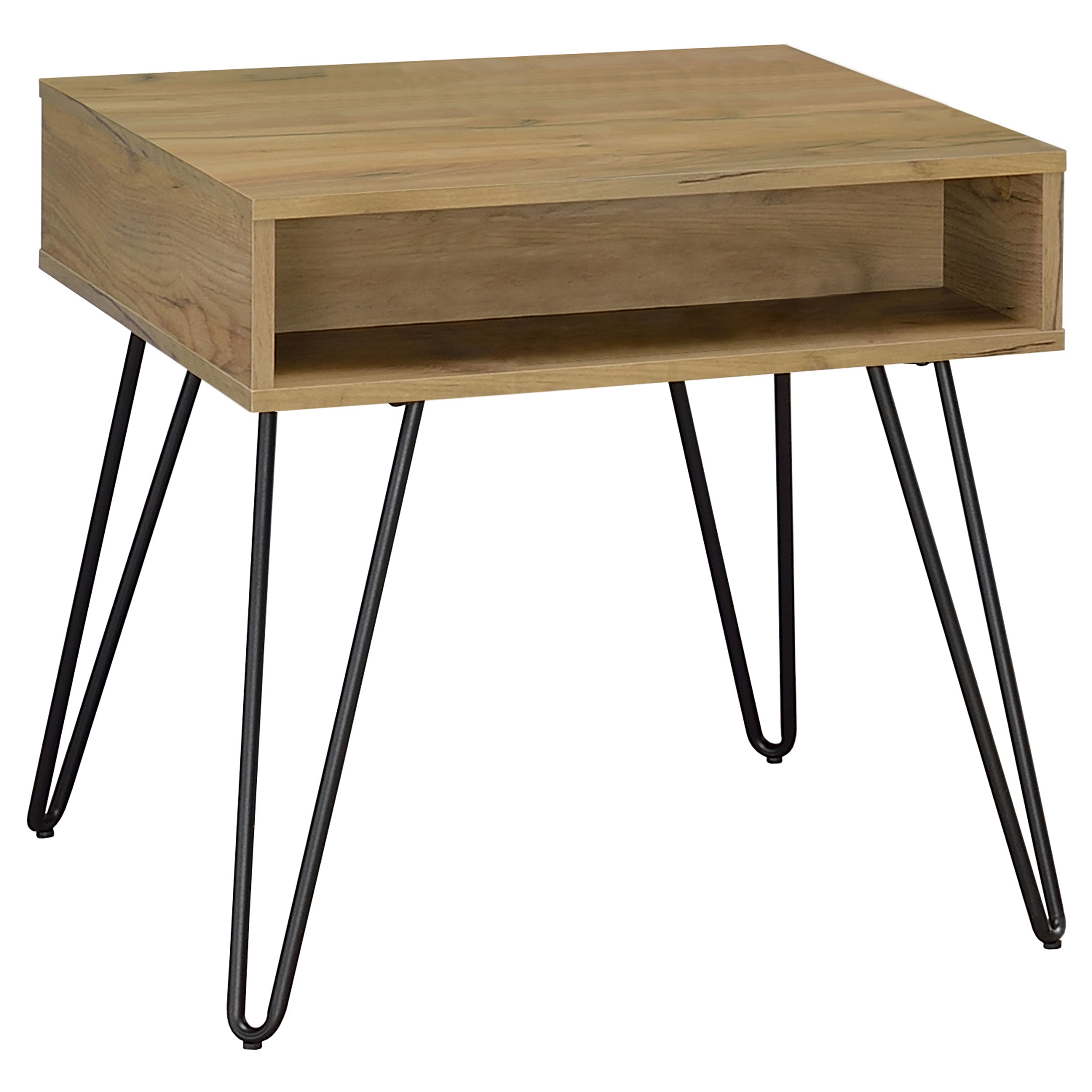 Fanning Engineered Wood Side End Table Golden Oak-CoasterEssence