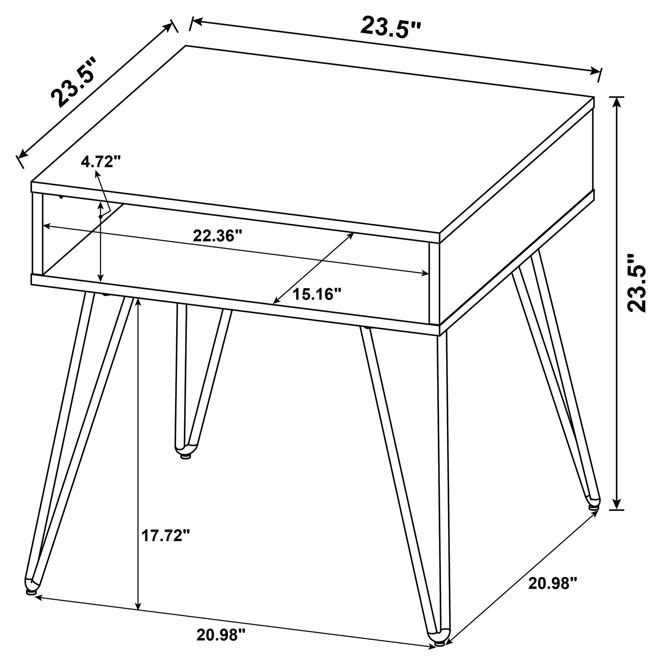 Fanning Engineered Wood Side End Table Golden Oak-CoasterEssence